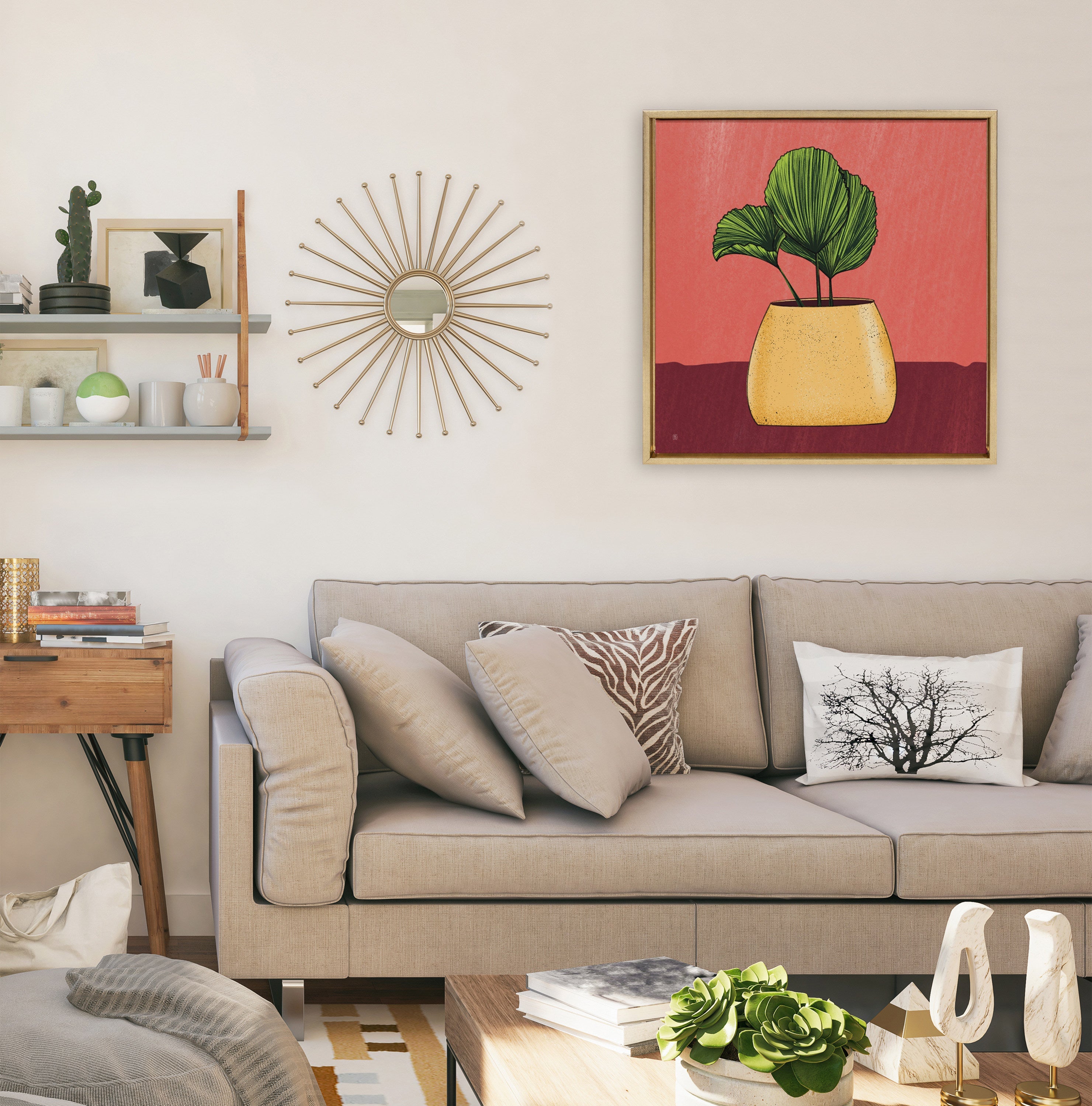 Sylvie East Wind Framed Canvas by kateandlaurel - product image 10 for Resin Society