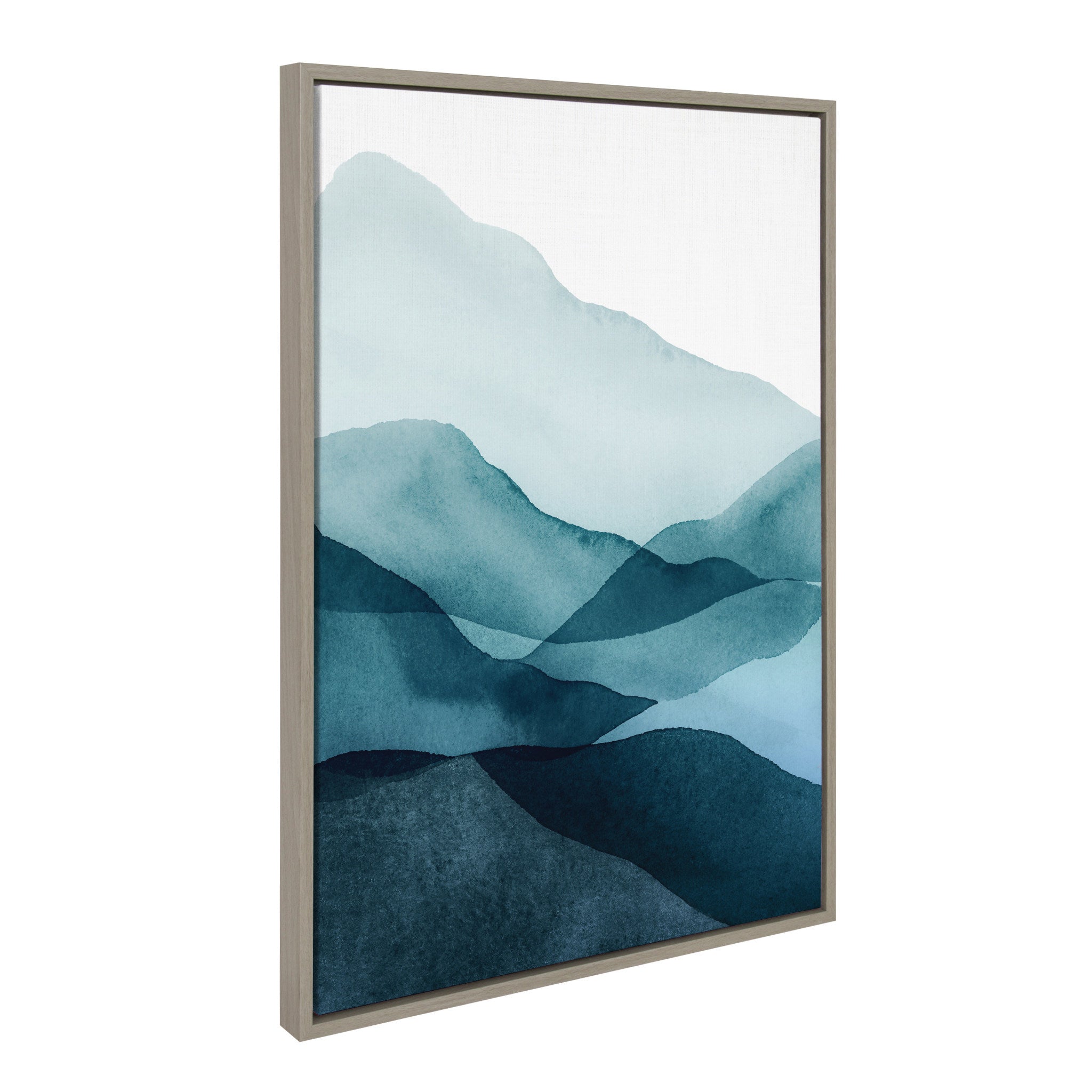 Sylvie Blue Mountain Range Framed Canvas by kateandlaurel - main product image for Resin Society