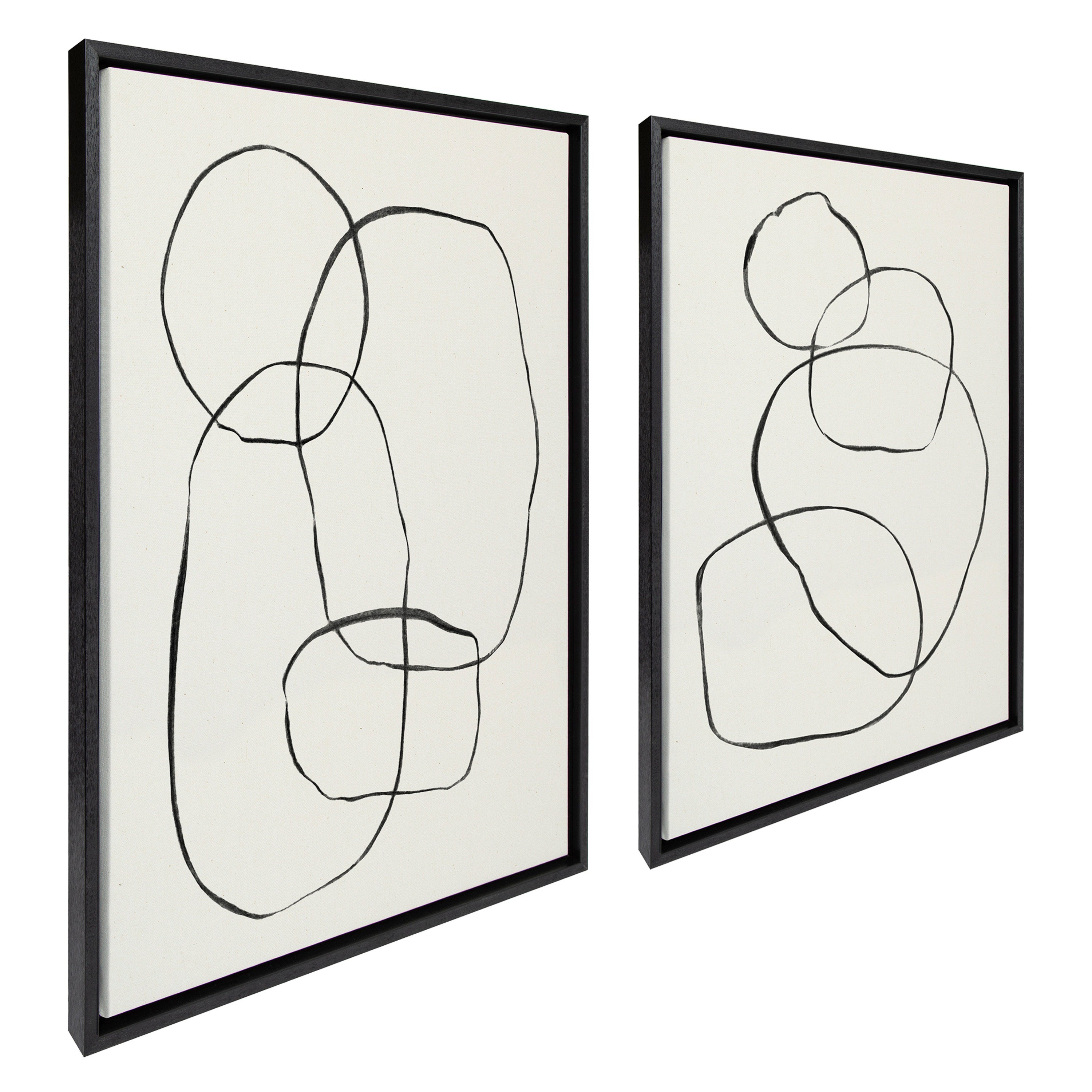 Sylvie Going in Circles Framed Textured Canvas Set by kateandlaurel - product image 19 for Resin Society