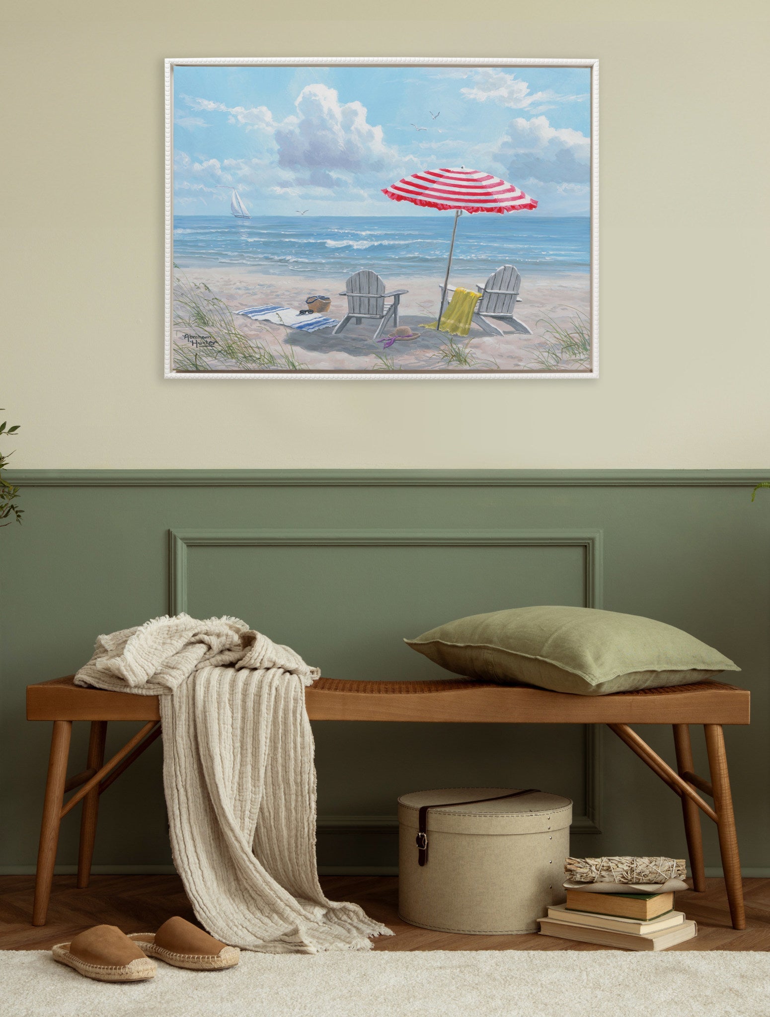 Sylvie Beaded Beach Day Framed Canvas by Abraham Hunter