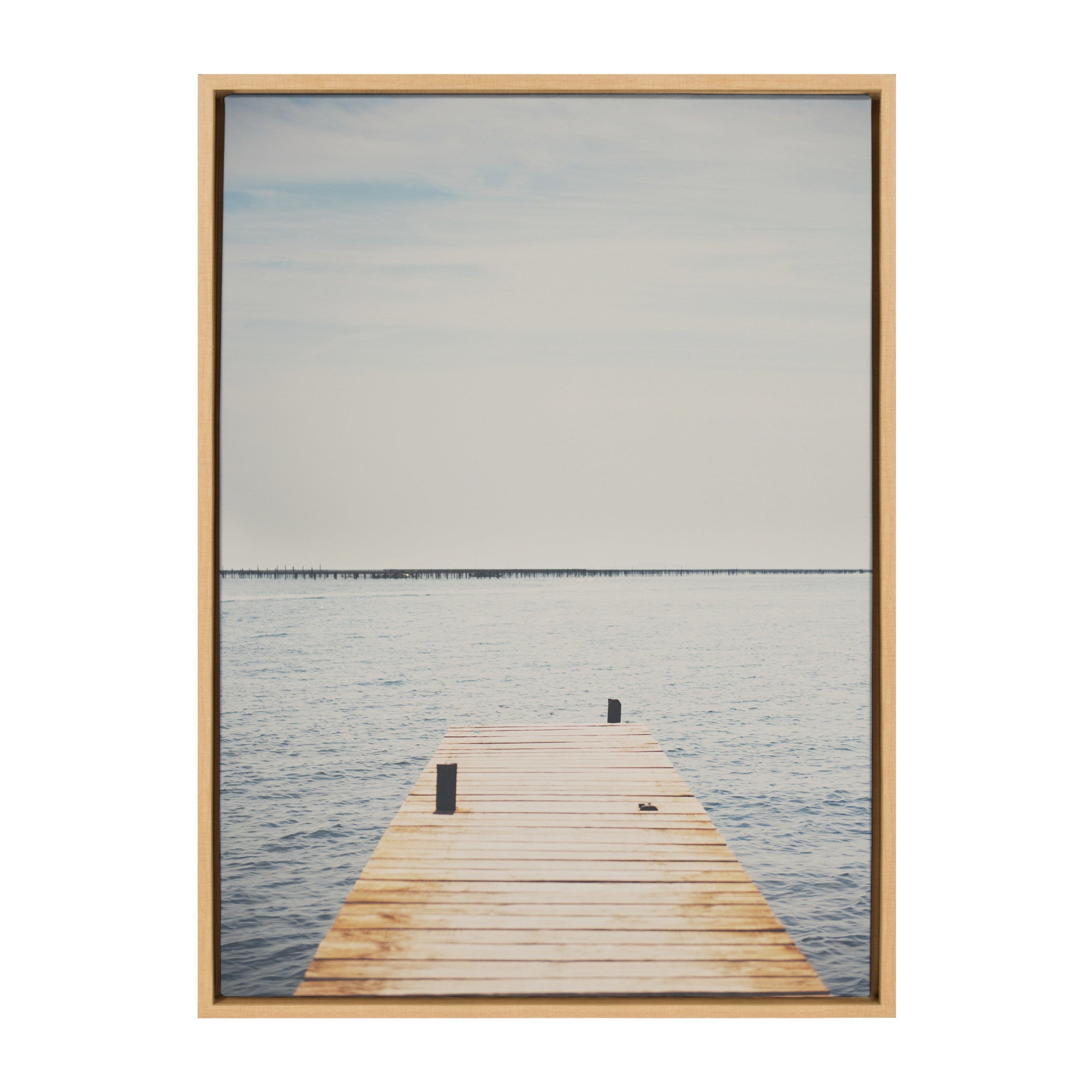 Sylvie Standing on the Dock Framed Canvas by Laura Evans by kateandlaurel - main product image for Resin Society