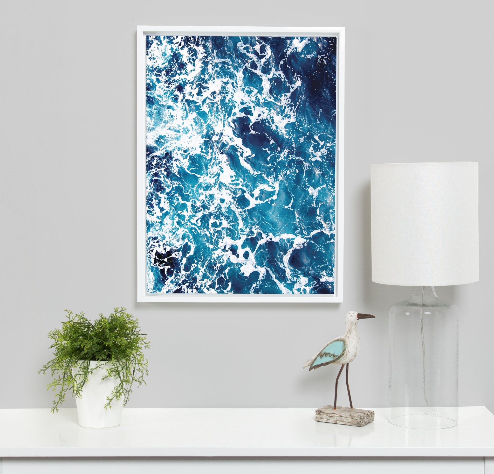 Sylvie Waves Framed Canvas by Simon Te Tai by kateandlaurel - product image 5 for Resin Society