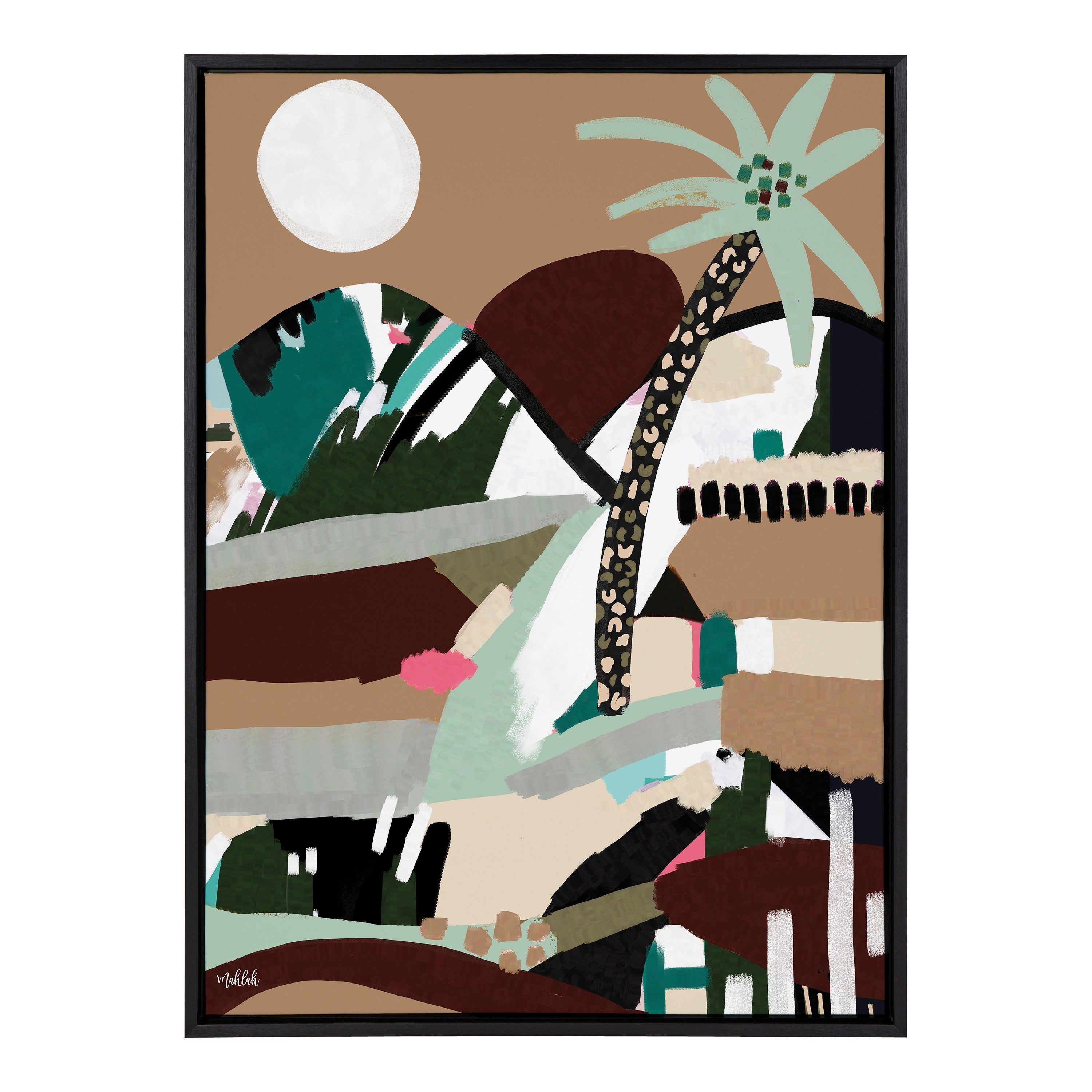 Sylvie Warm Offbeat Framed Canvas by Inkheart Designs