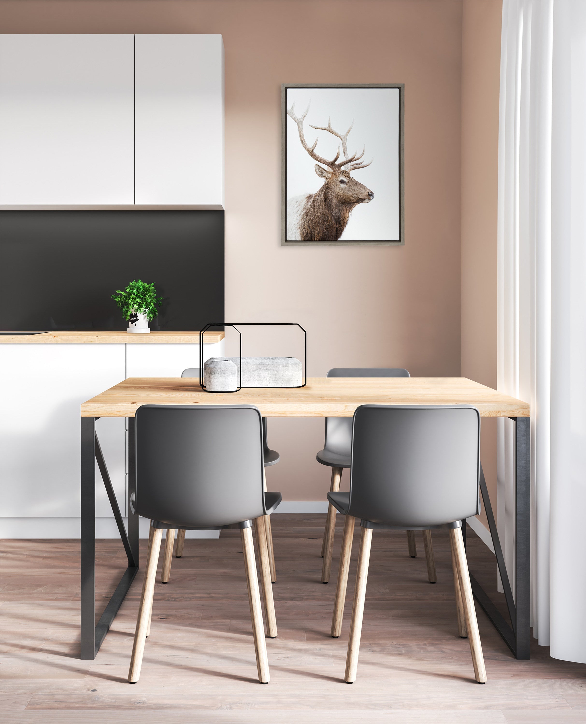 Sylvie Stag Profile Framed Canvas by Amy Peterson Art Studio