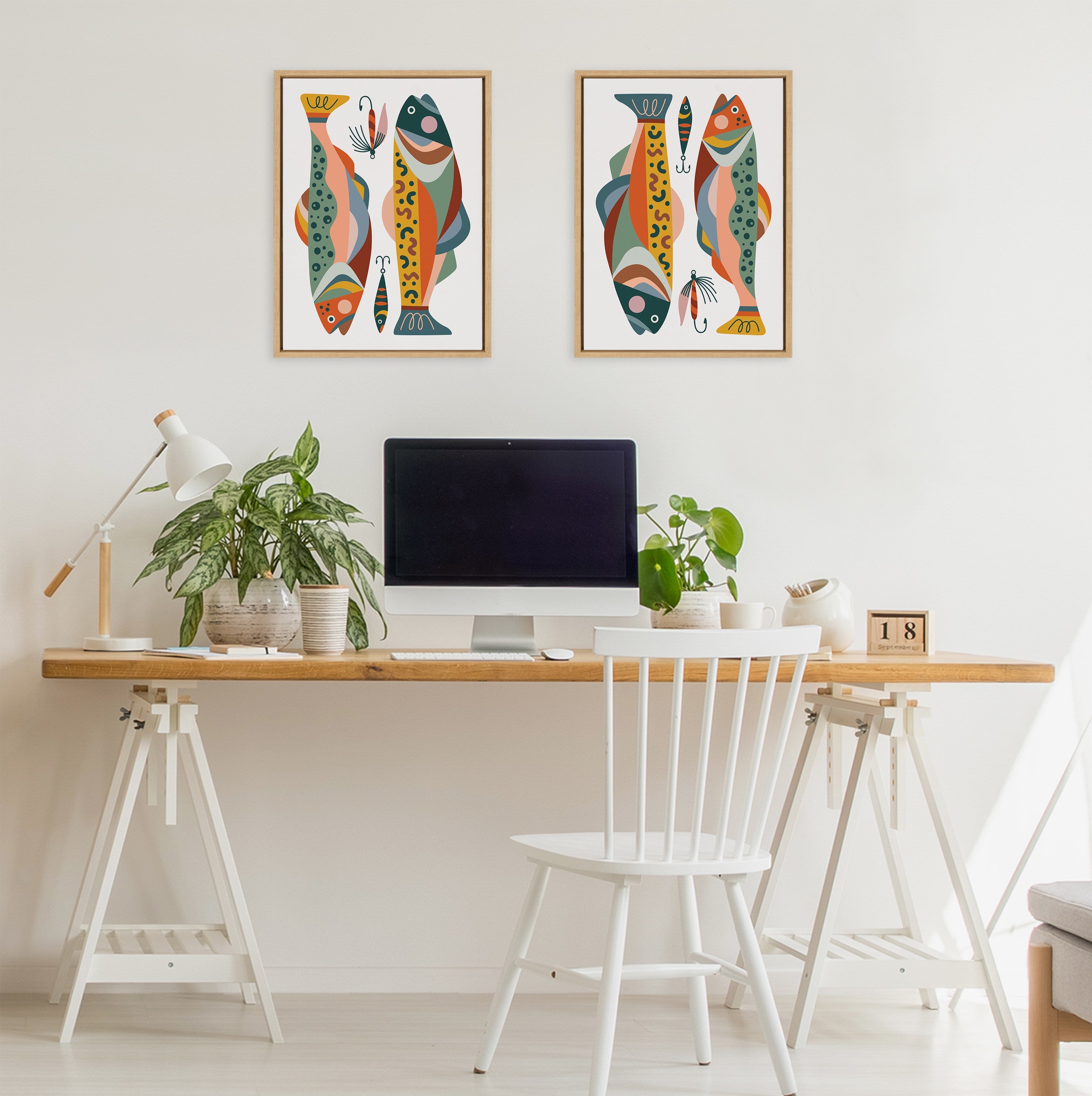 Sylvie Gone Fishing Framed Canvas by Rachel Lee of My Dream Wall