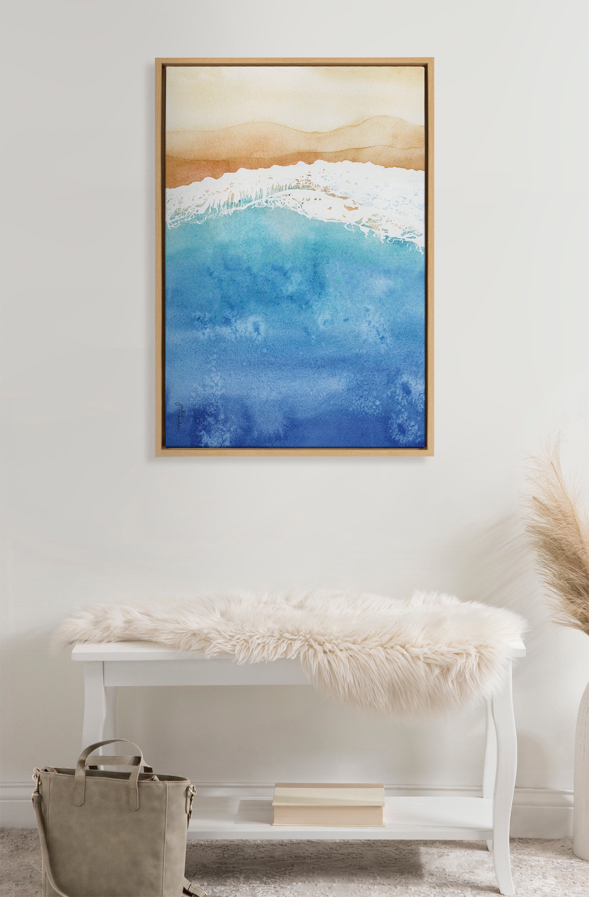Sylvie Ocean Wake Framed Canvas by kateandlaurel - product image 5 for Resin Society