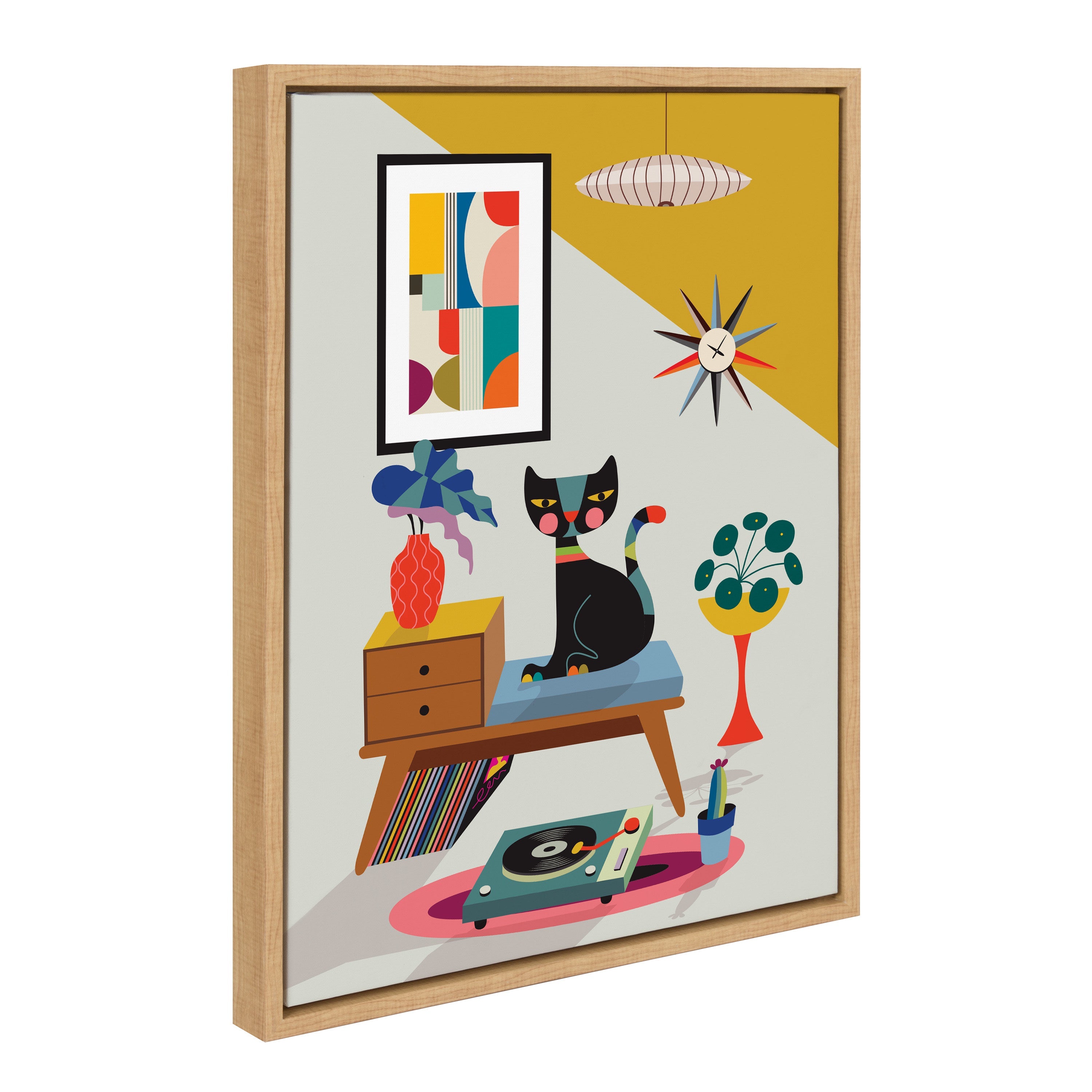 Sylvie Record Player Framed Canvas by kateandlaurel - product image 8 for Resin Society