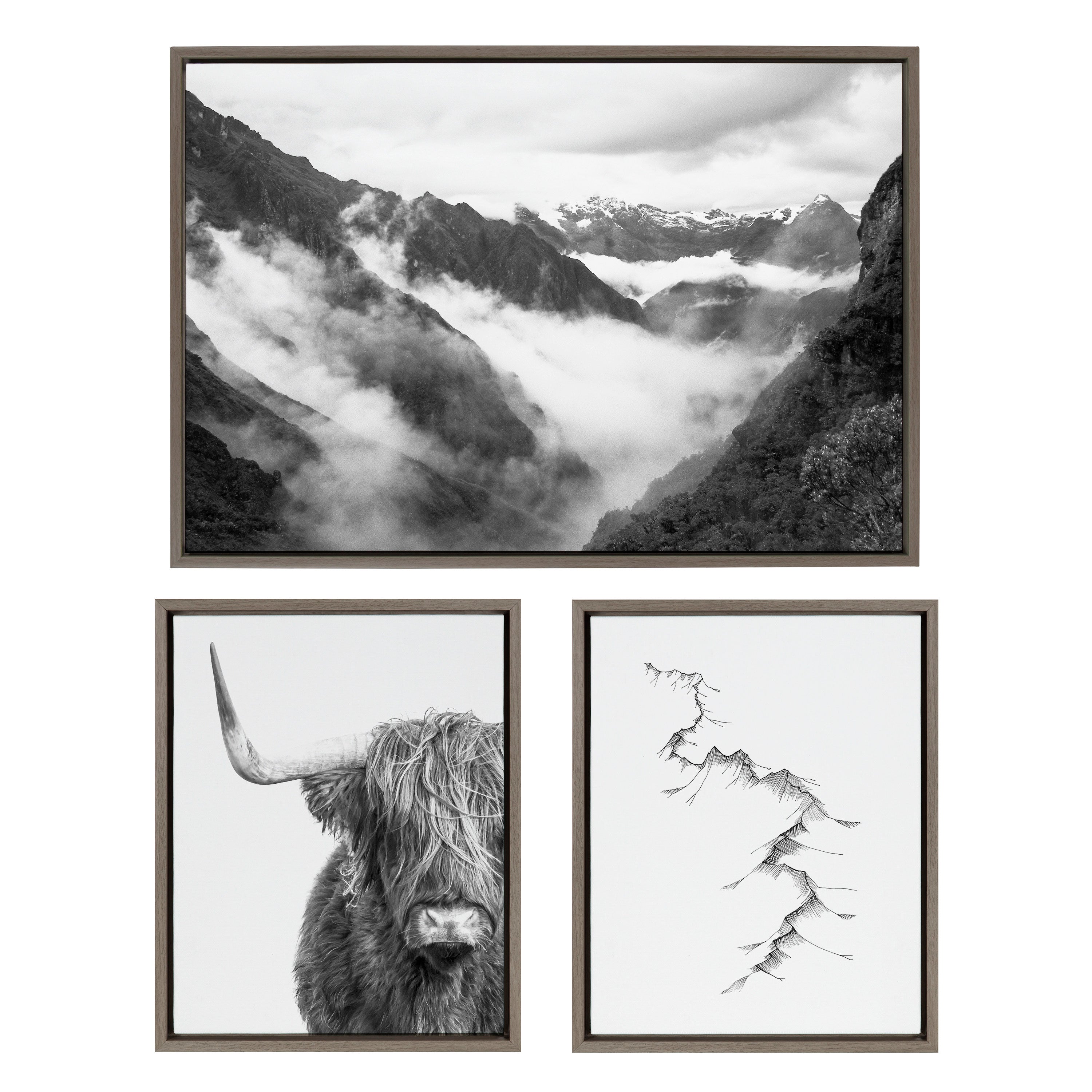 Sylvie BW Highland Cow No. 1 by kateandlaurel - product image 6 for Resin Society