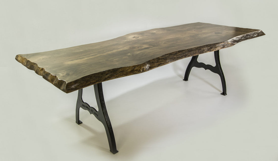 Live Edge Dining Table w/ EB Cast Iron Legs by Enrico Bartolini - main product image for Resin Society