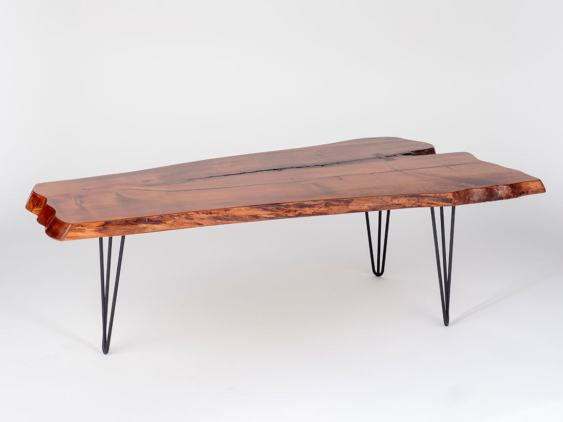 Spalted Maple Center Table with Hairpin Legs
