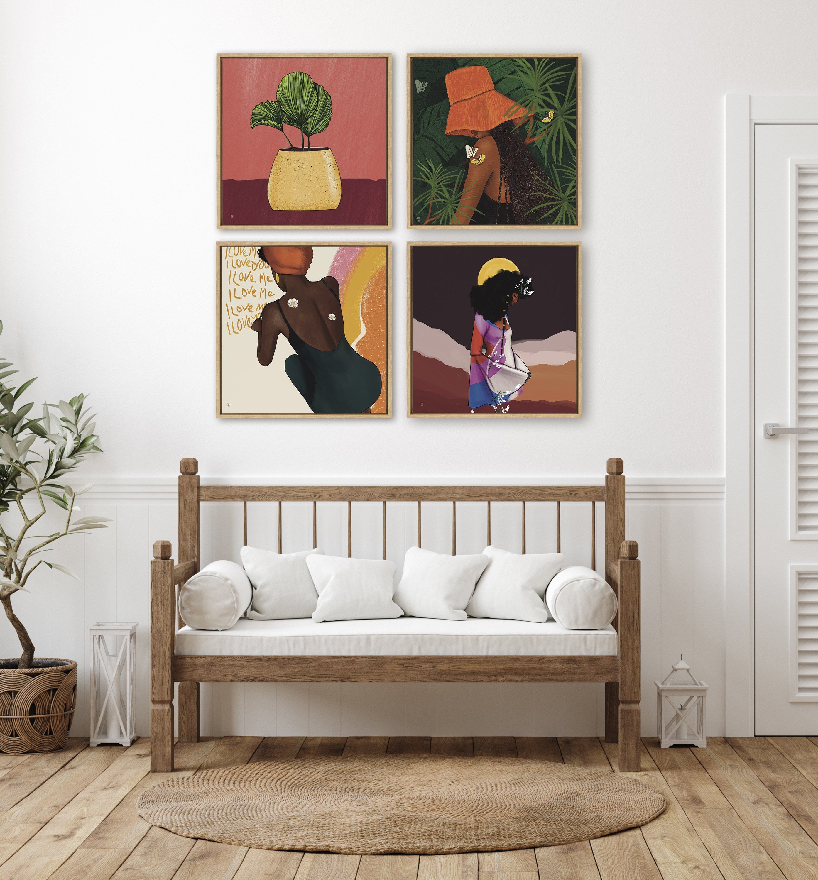 Sylvie East Wind Framed Canvas by kateandlaurel - product image 5 for Resin Society