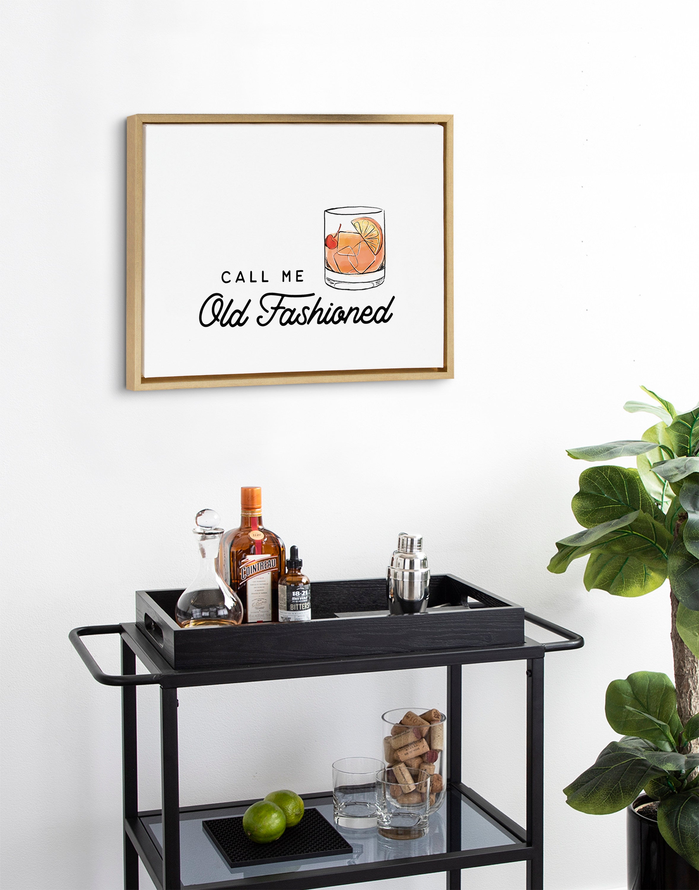 Sylvie Call Me Old Fashioned Framed Canvas by The Creative Bunch Studio by kateandlaurel - product image 4 for Resin Society