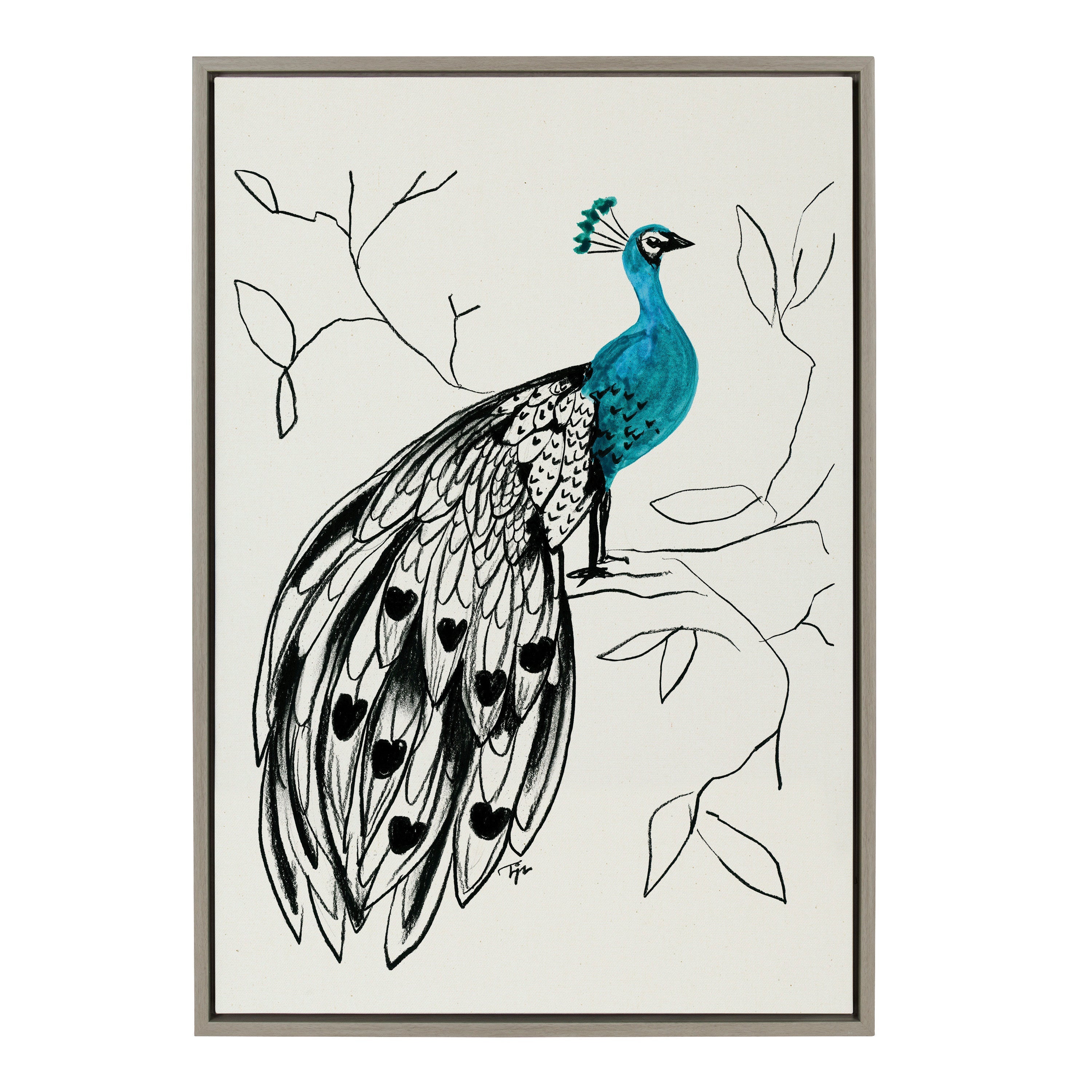 Sylvie 658 Peacock Framed Canvas by kateandlaurel - product image 7 for Resin Society