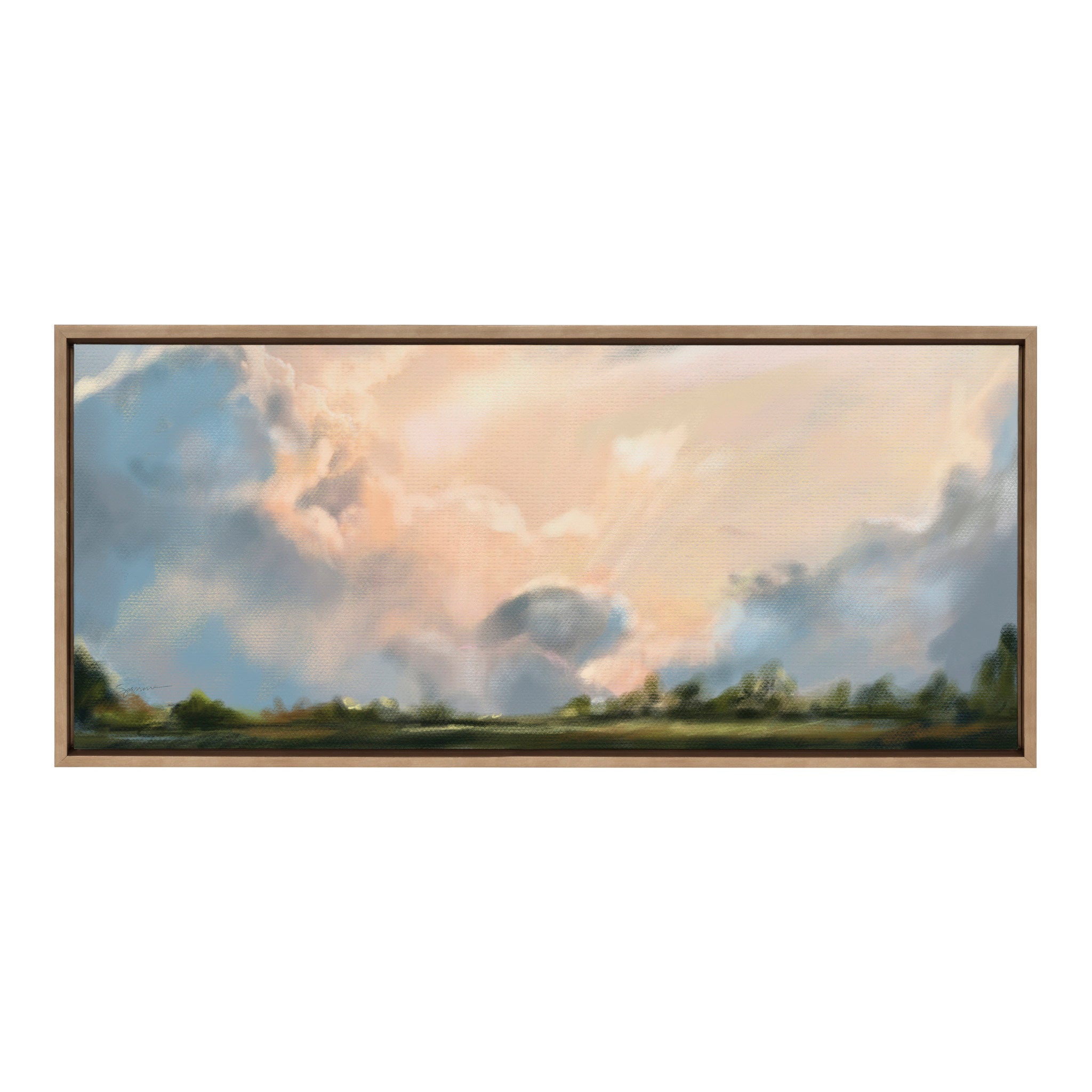 Sylvie Clouds Framed Canvas by kateandlaurel - product image 2 for Resin Society