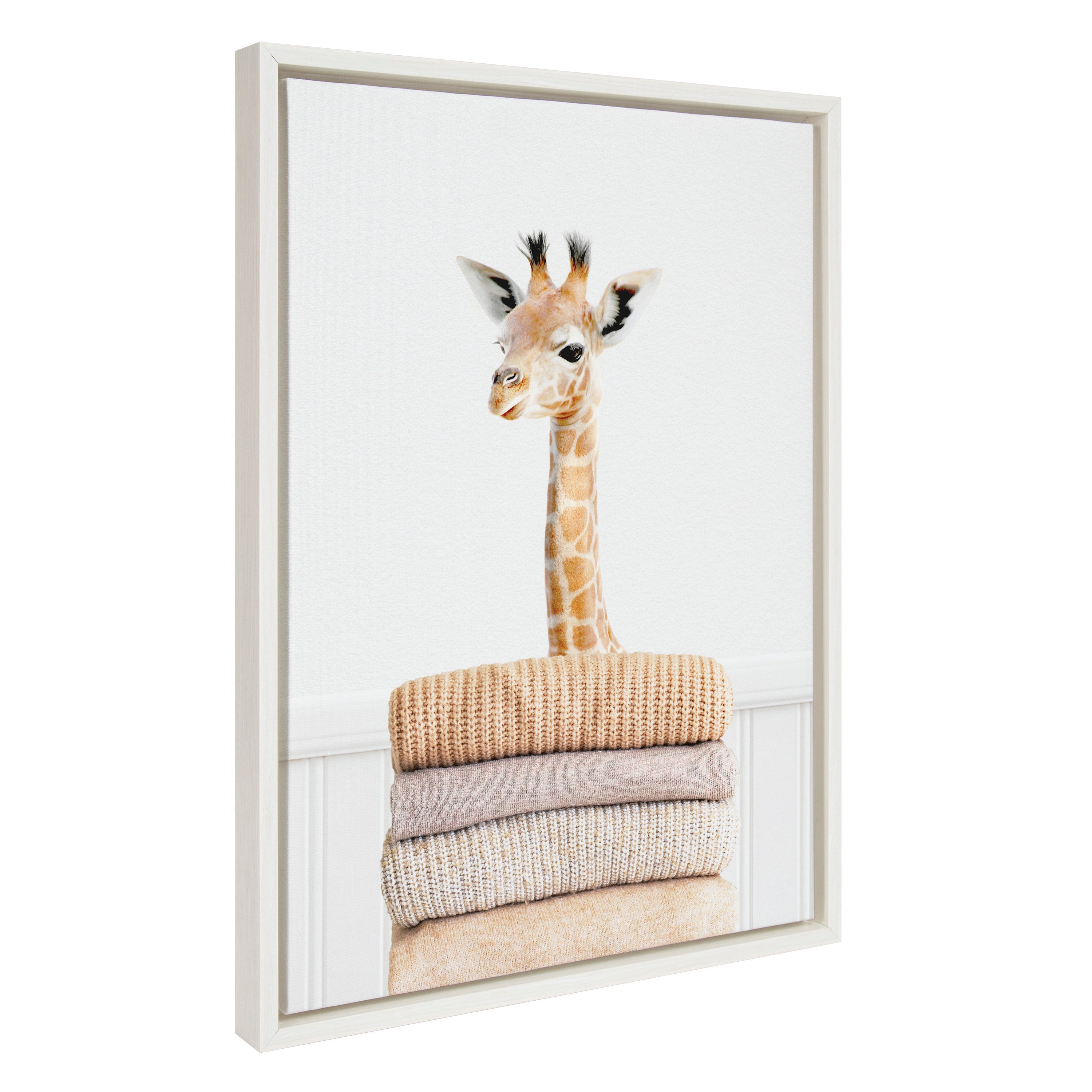 Sylvie Fold Giraffe Framed Canvas by kateandlaurel - main product image for Resin Society