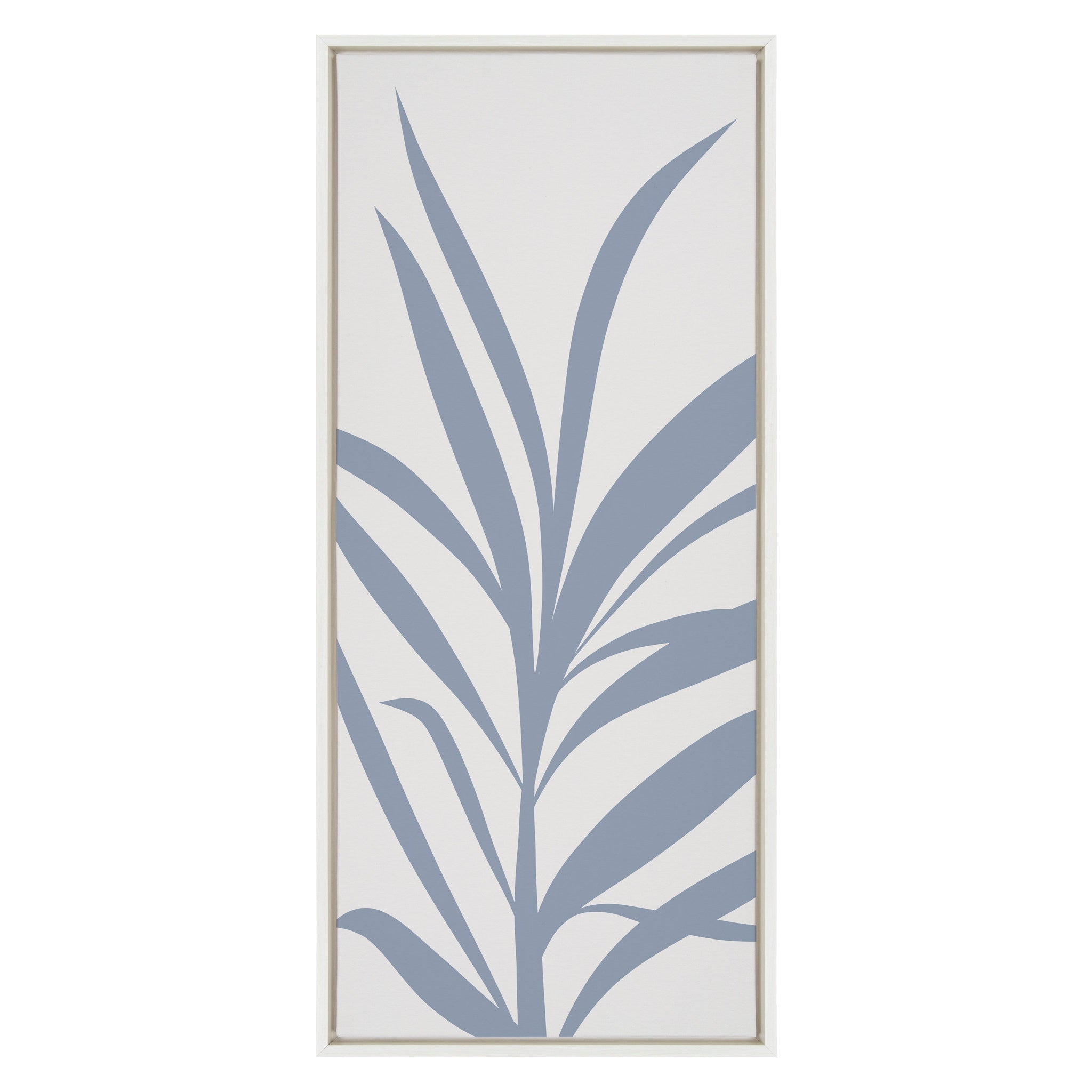 Sylvie Mid Century Retro Jungle Botanical Light Blue Framed Canvas by kateandlaurel - product image 2 for Resin Society