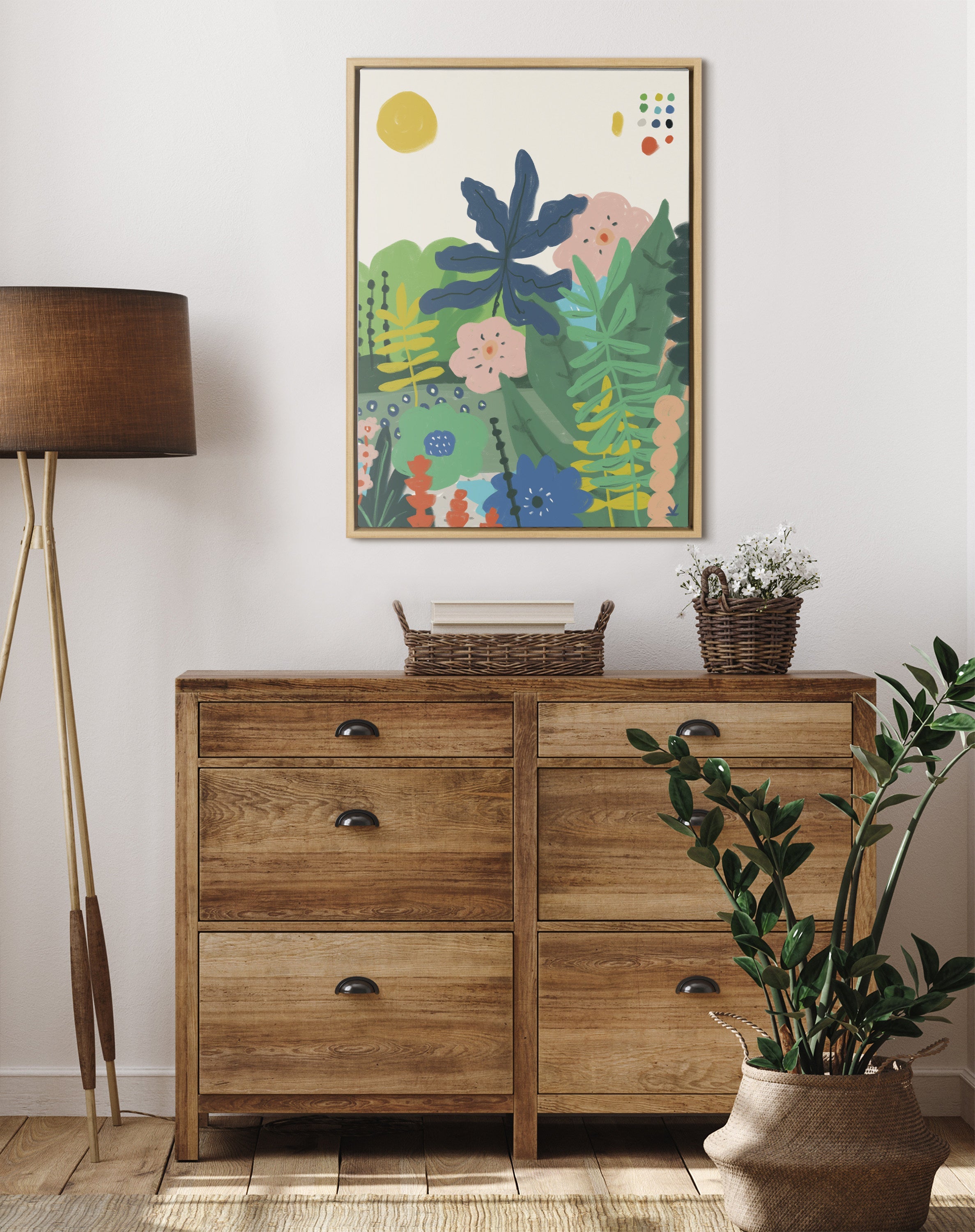Sylvie Zen Garden 1 Framed Canvas by kateandlaurel - product image 18 for Resin Society