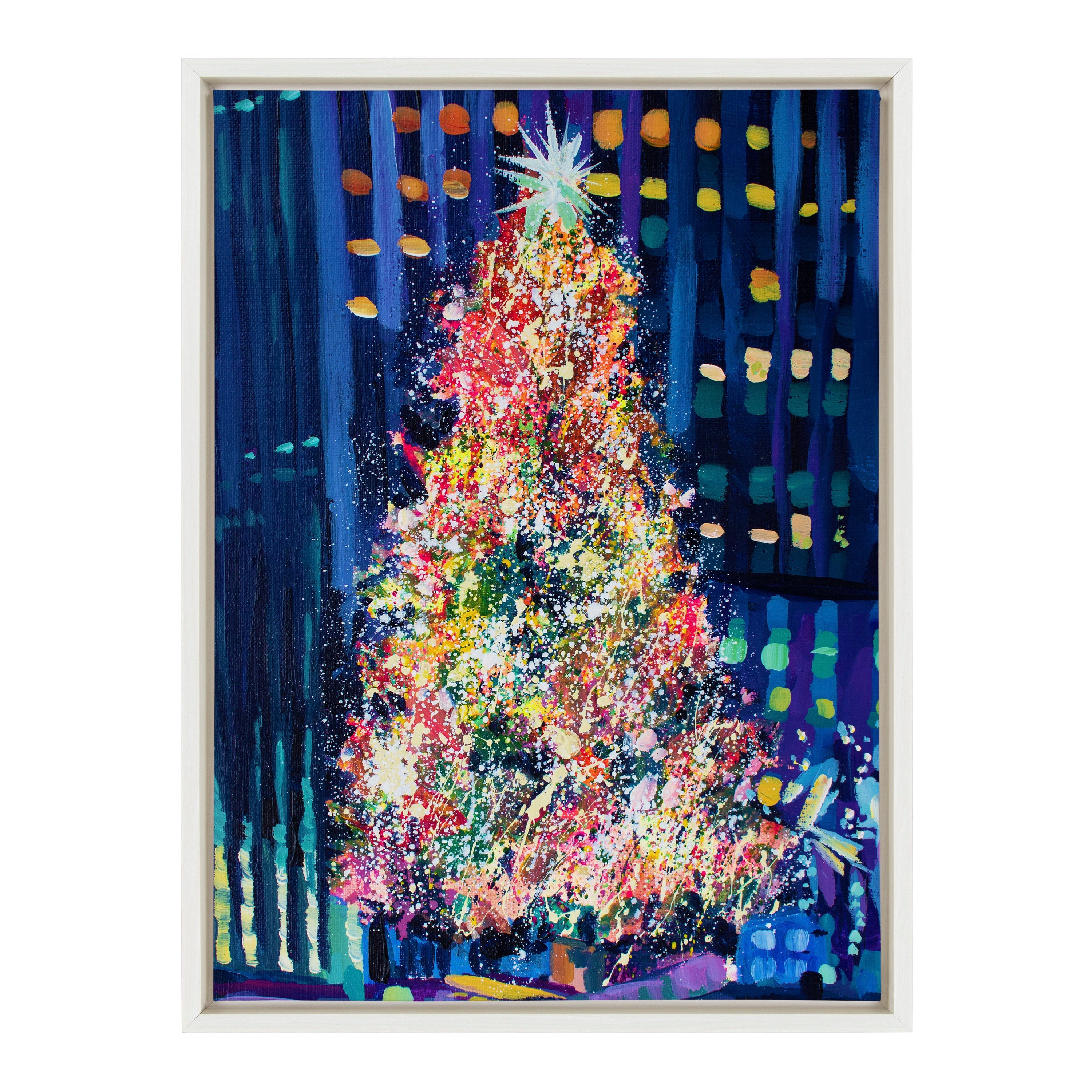 Sylvie Rockefeller Center Tree Framed Canvas by Rachel Christopoulos