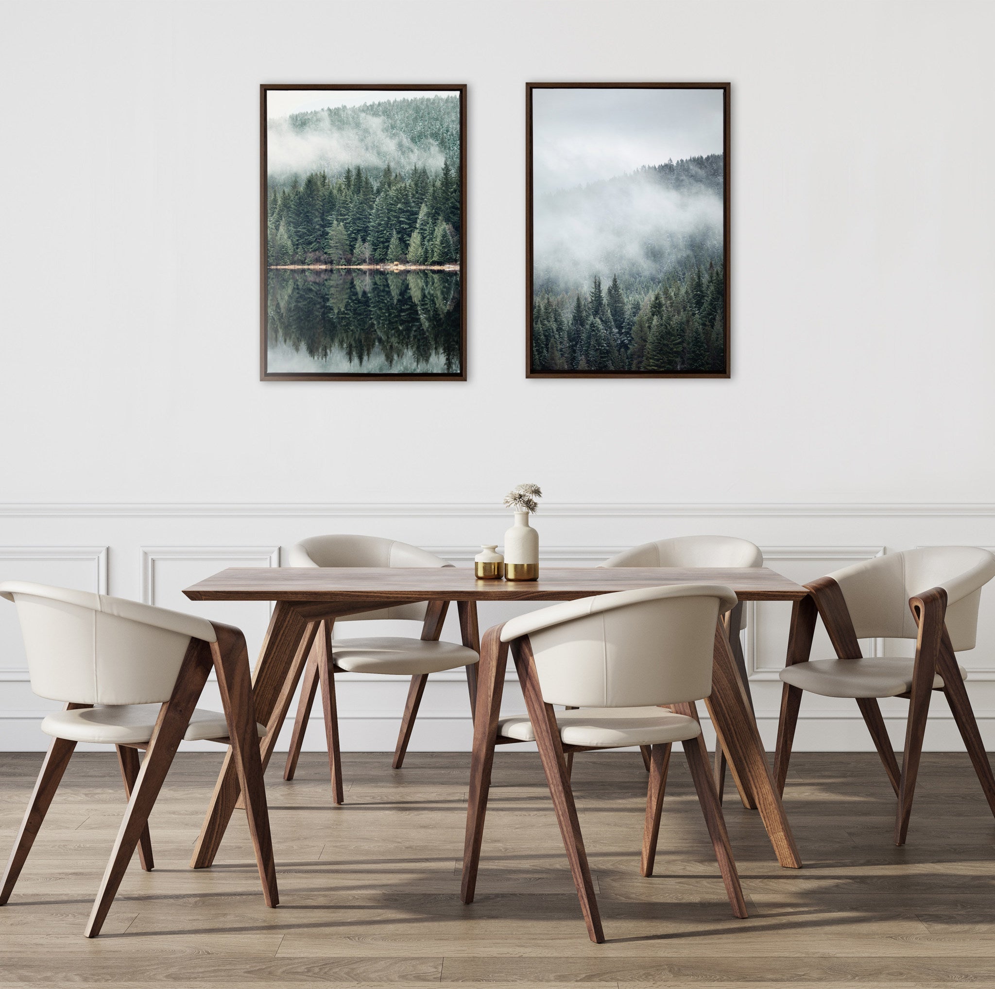 Sylvie Evergreens In Fog Framed Canvas by Emiko and Mark Franzen of F2Images