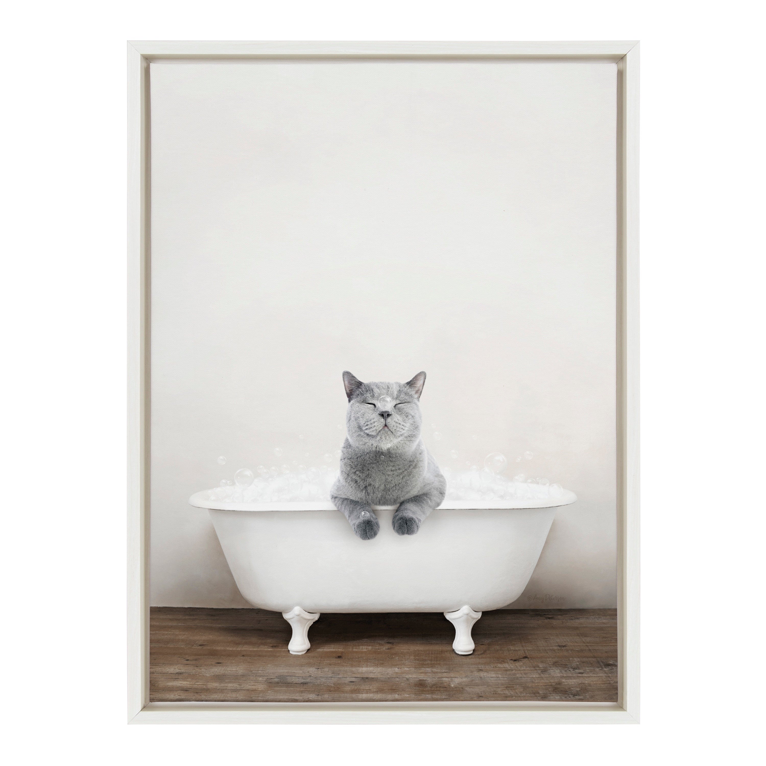 Sylvie Cat in Rustic Bath Framed Canvas by kateandlaurel - product image 14 for Resin Society