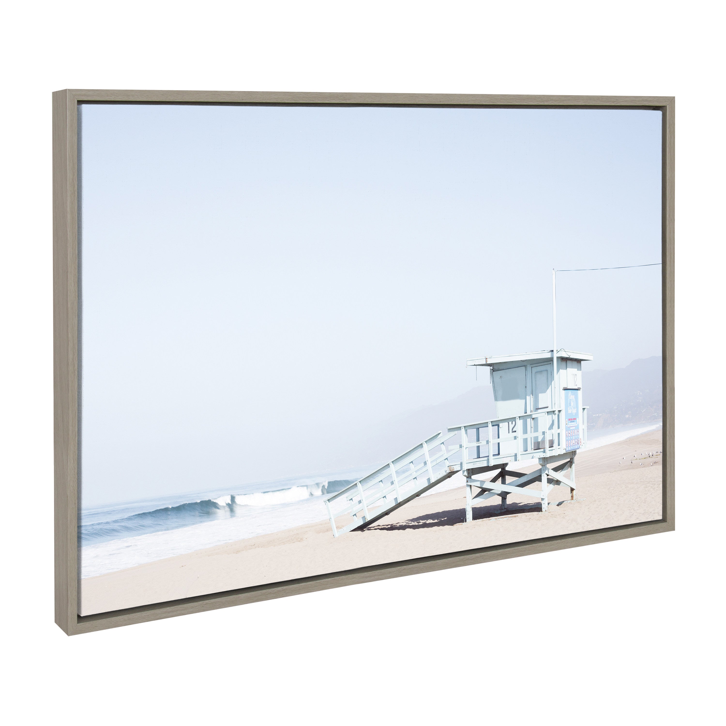 Sylvie Pale Blue Life Guard Tower Framed Canvas by kateandlaurel - product image 2 for Resin Society