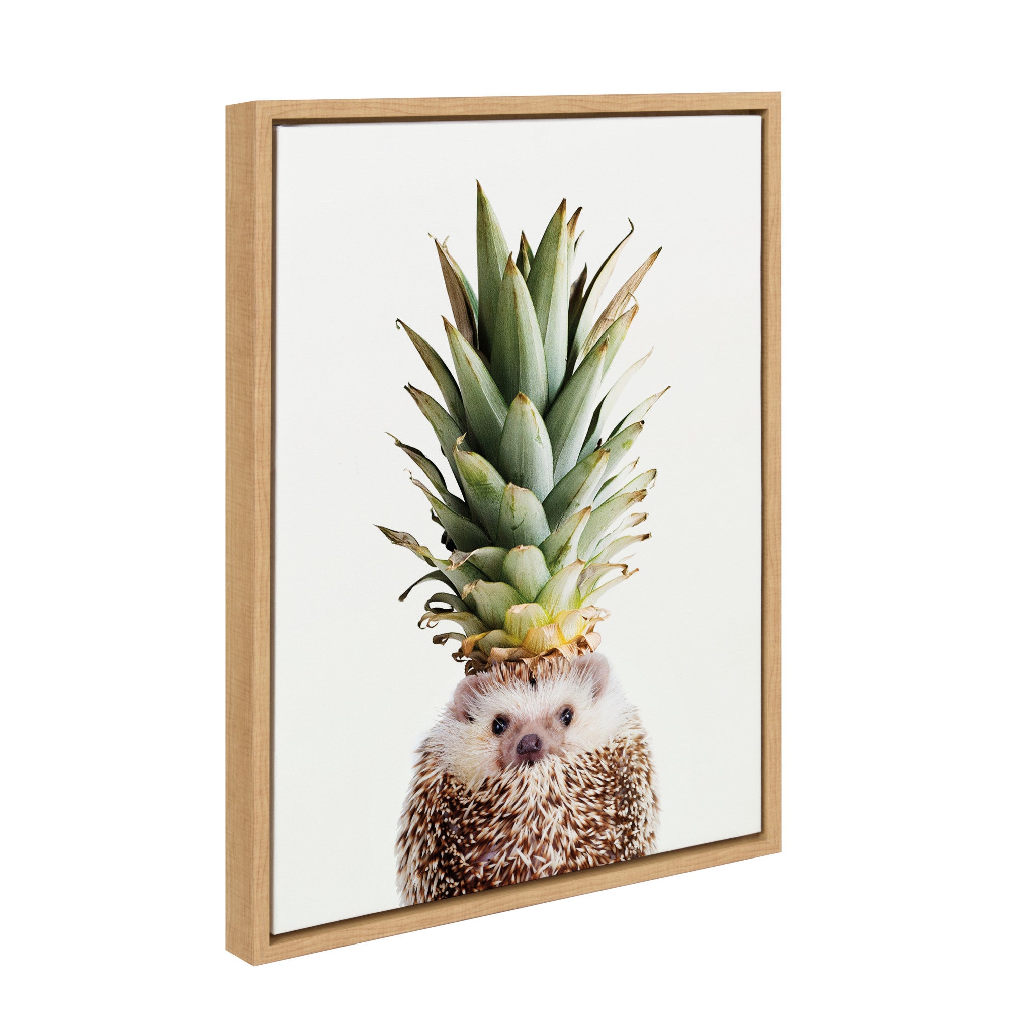Sylvie Hedgehog Pineapple Framed Canvas by Amy Peterson Art Studio by kateandlaurel - product image 2 for Resin Society
