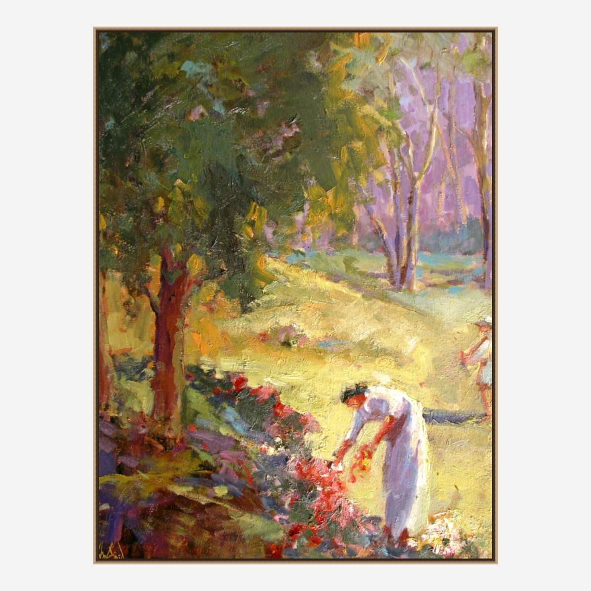 Picking Flowers Artist Enhanced Canvas Print by John Beard Collection - product image 8 for Resin Society
