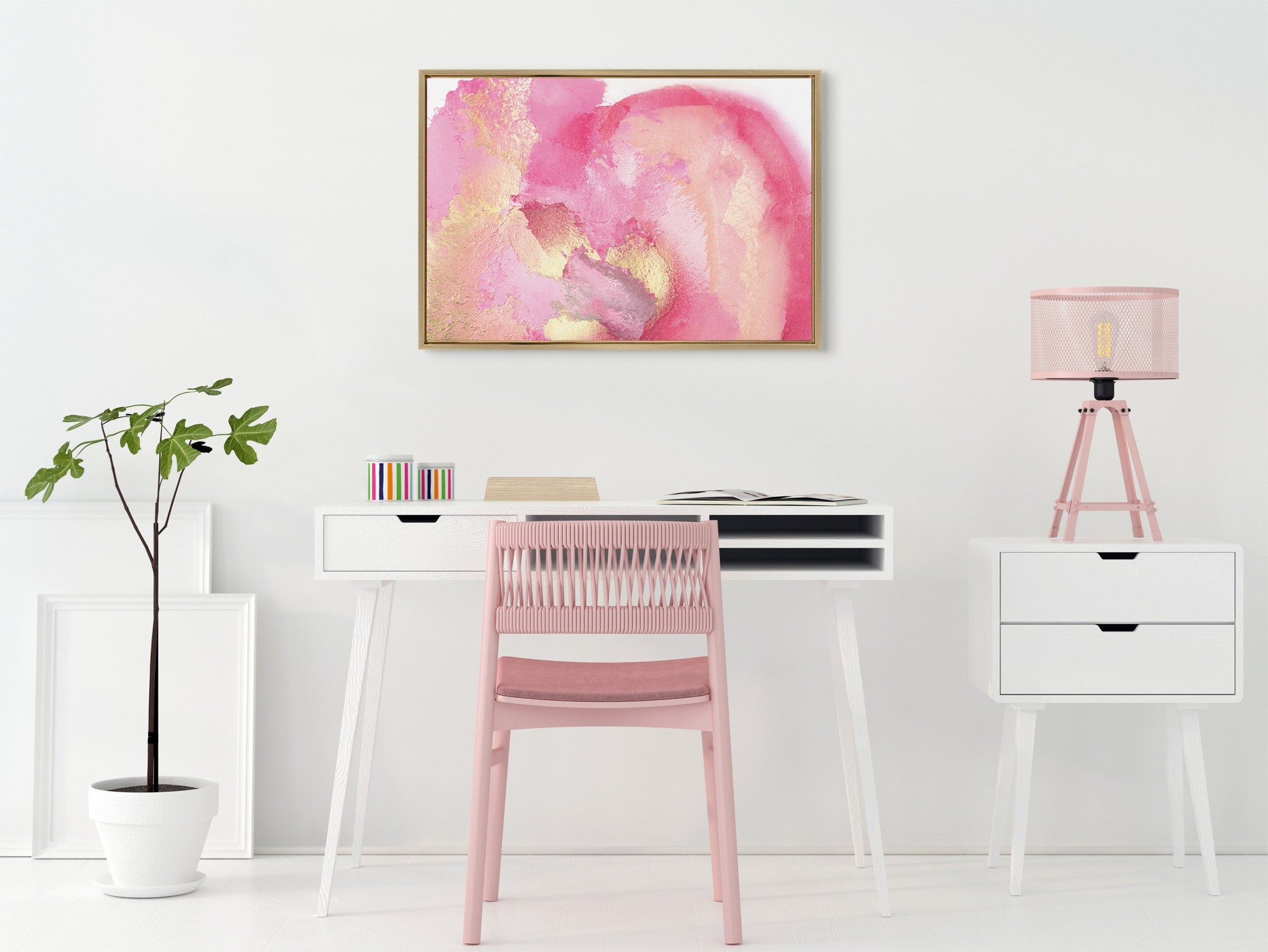 Sylvie Pink Golden Hour Framed Canvas by Mentoring Positives