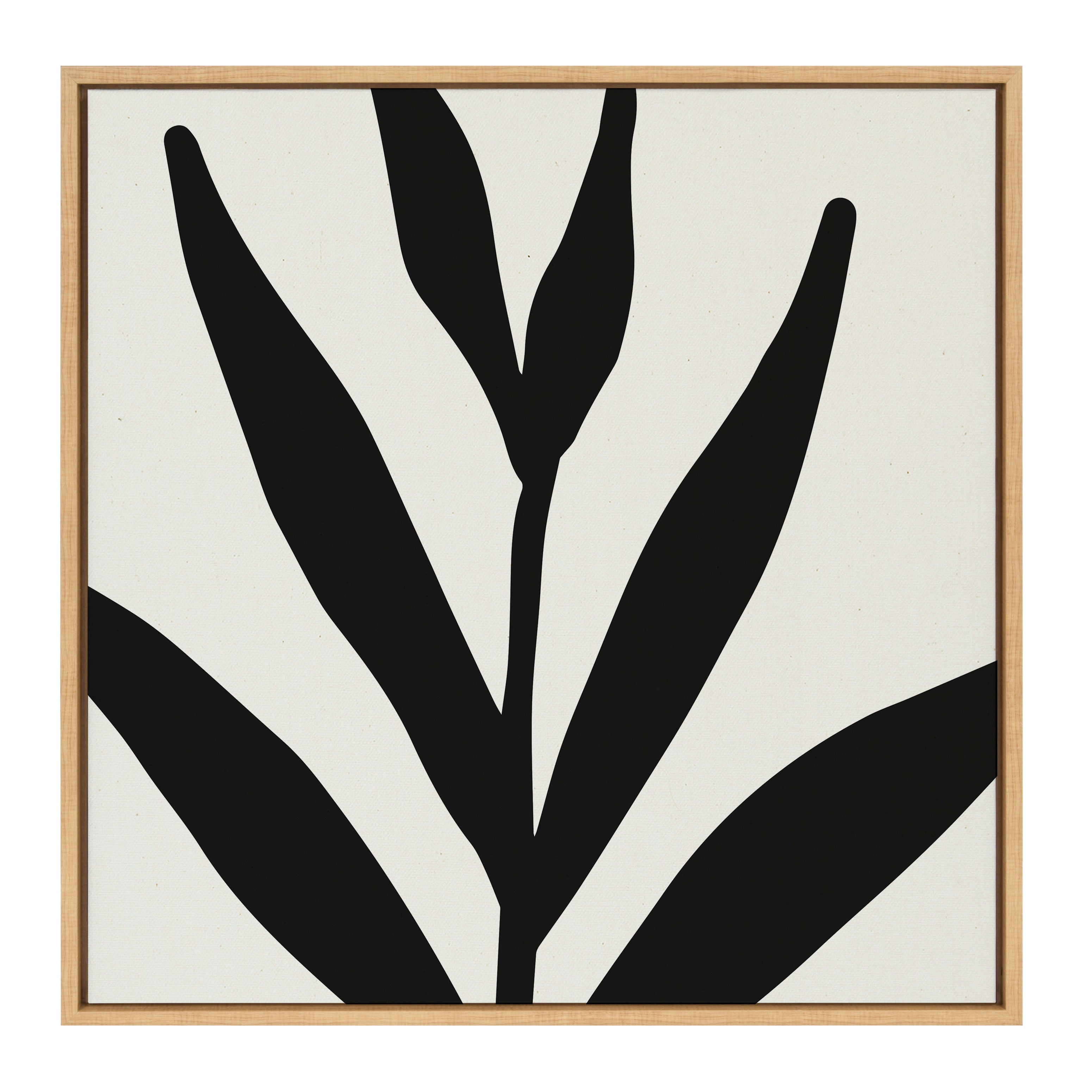 Sylvie Modern Botanical Neutral Abstract 1 Framed Canvas