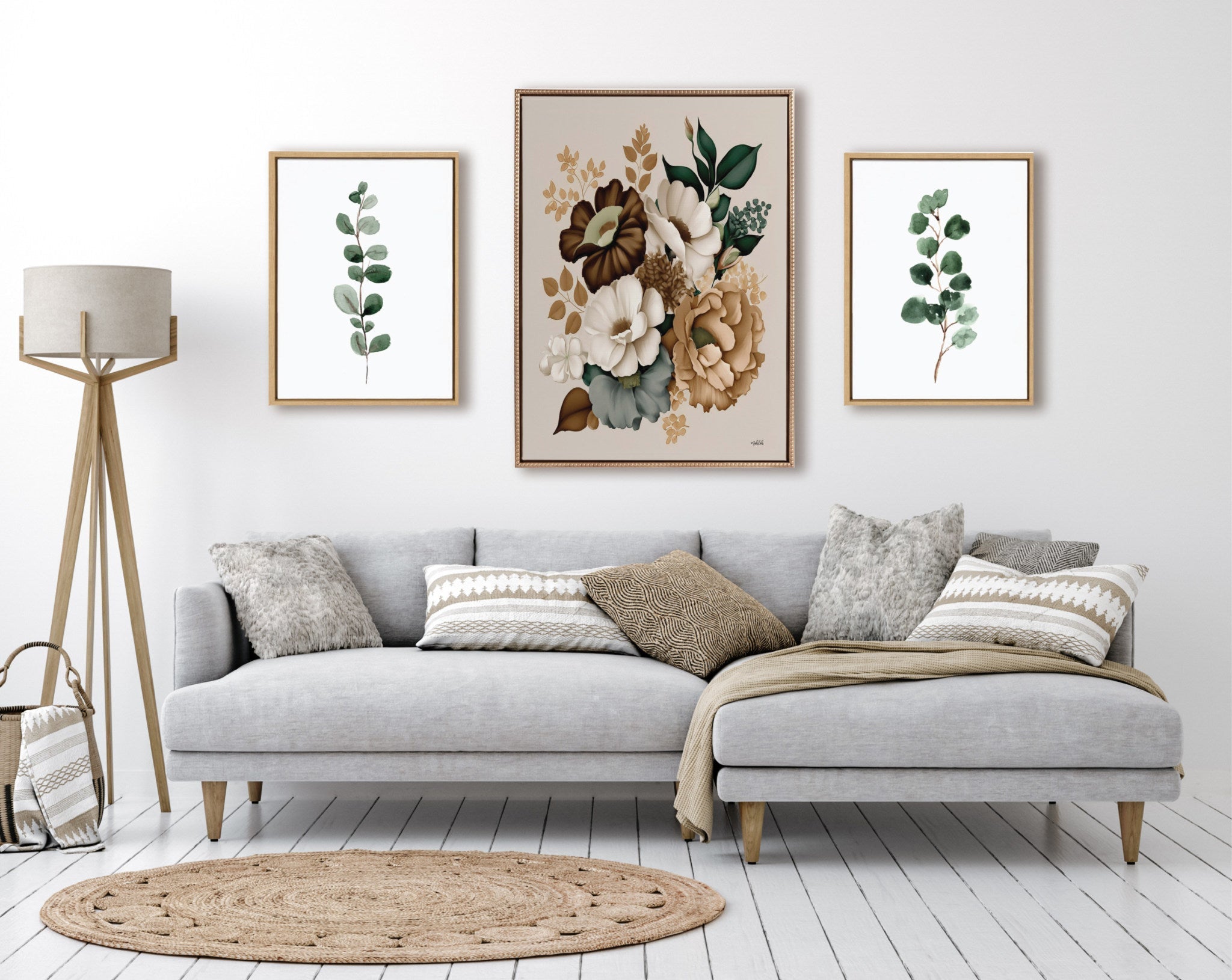 Sylvie Beaded Harvest Blooming Framed Canvas by Inkheart Designs