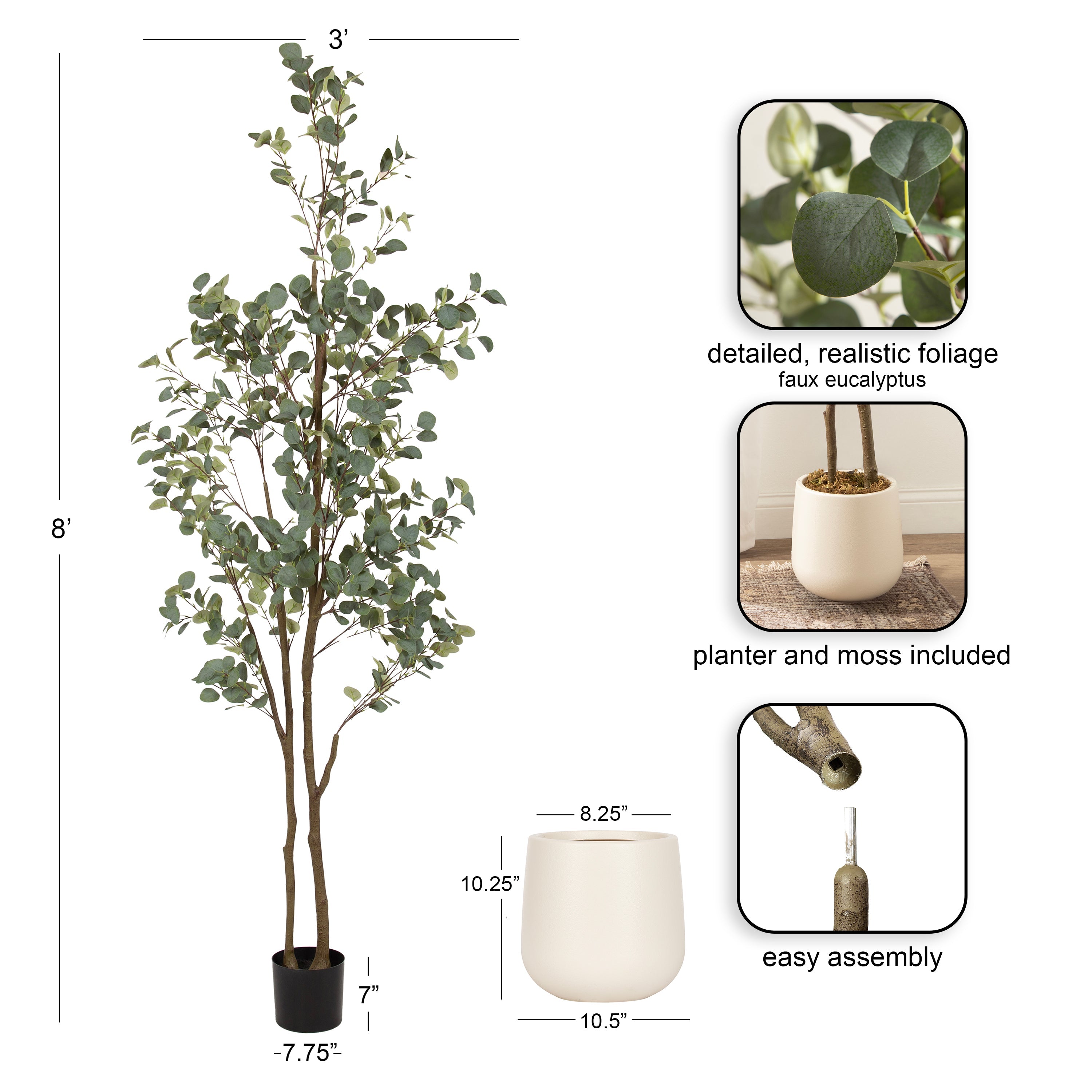 Eudora Faux Eucalyptus Tree - Kate and Laurel
