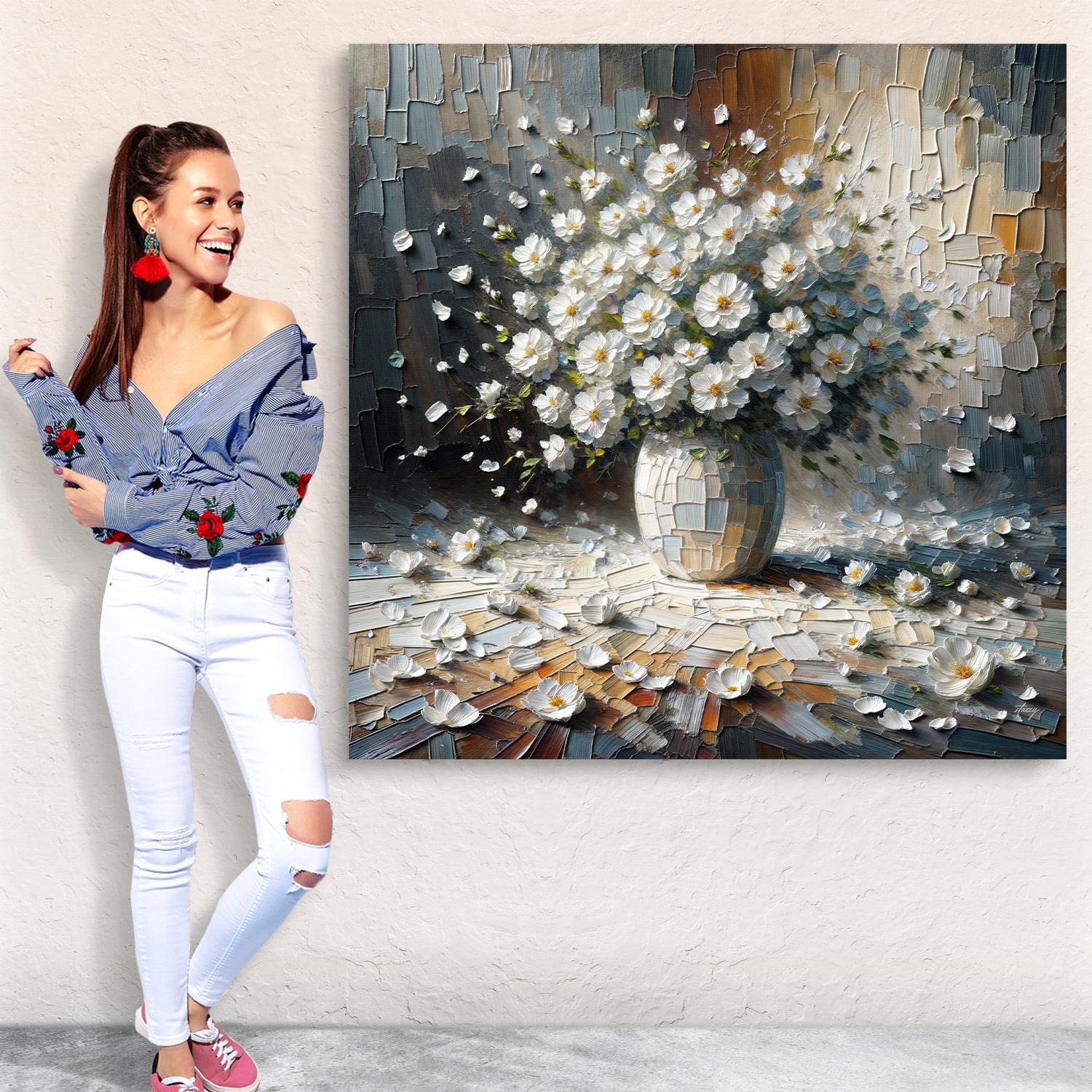 Canvas Print: "Porcelain Bloom" by Tailored Canvases - product image 2 for Resin Society