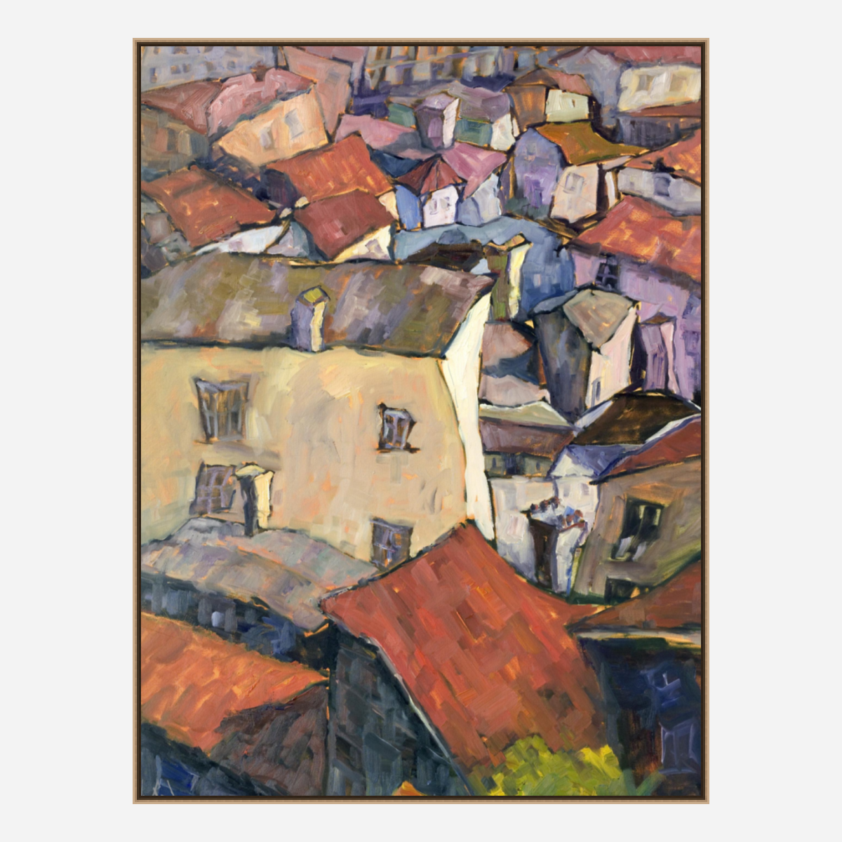 Portuguese Rooftops Artist Enhanced Canvas Print by John Beard Collection - product image 5 for Resin Society