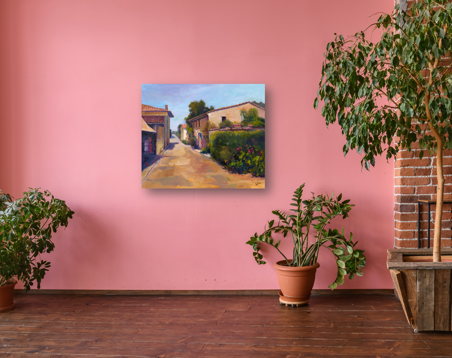 Portuguese Village Artist Enhanced Canvas Print by John Beard Collection - product image 2 for Resin Society