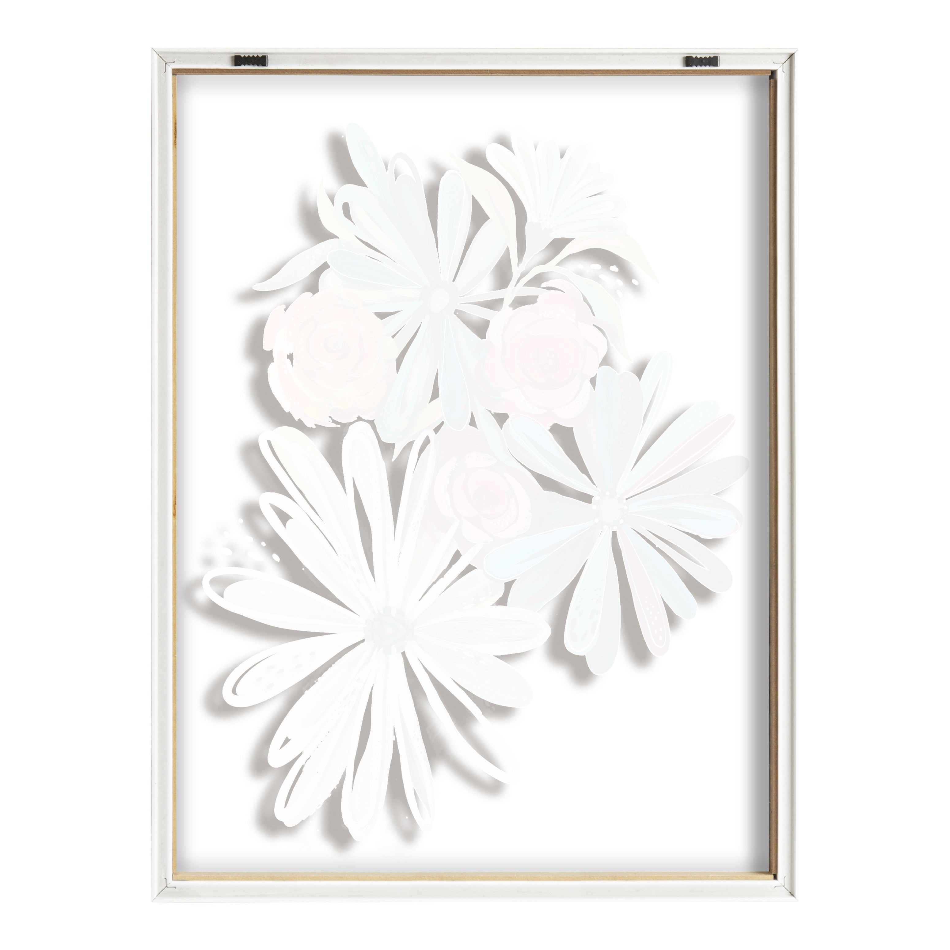 Blake Flowers on Glass 2 Whole Flowers Framed Printed Art
