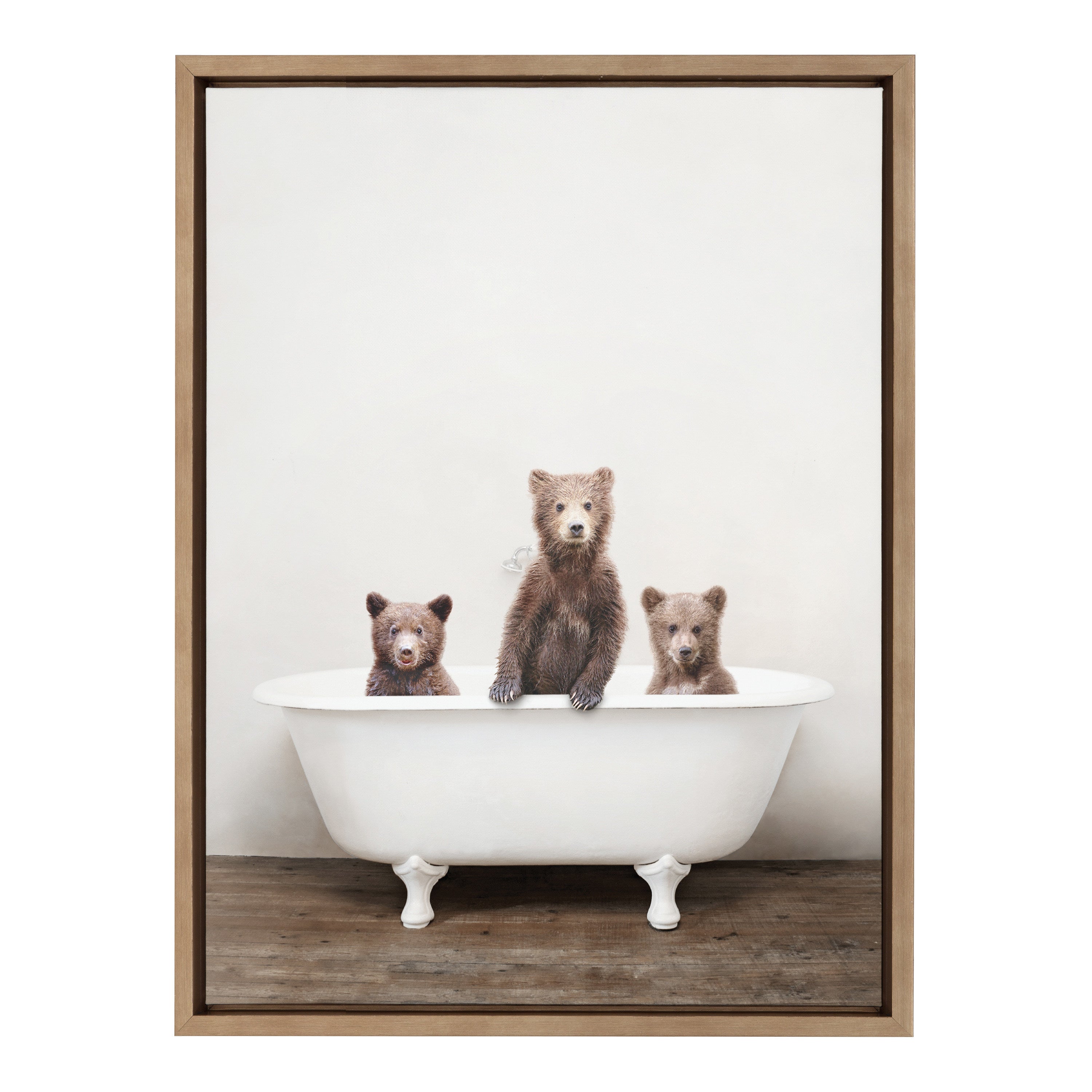 Sylvie Three Little Bears in Vintage Bathtub Framed Canvas by kateandlaurel - product image 2 for Resin Society