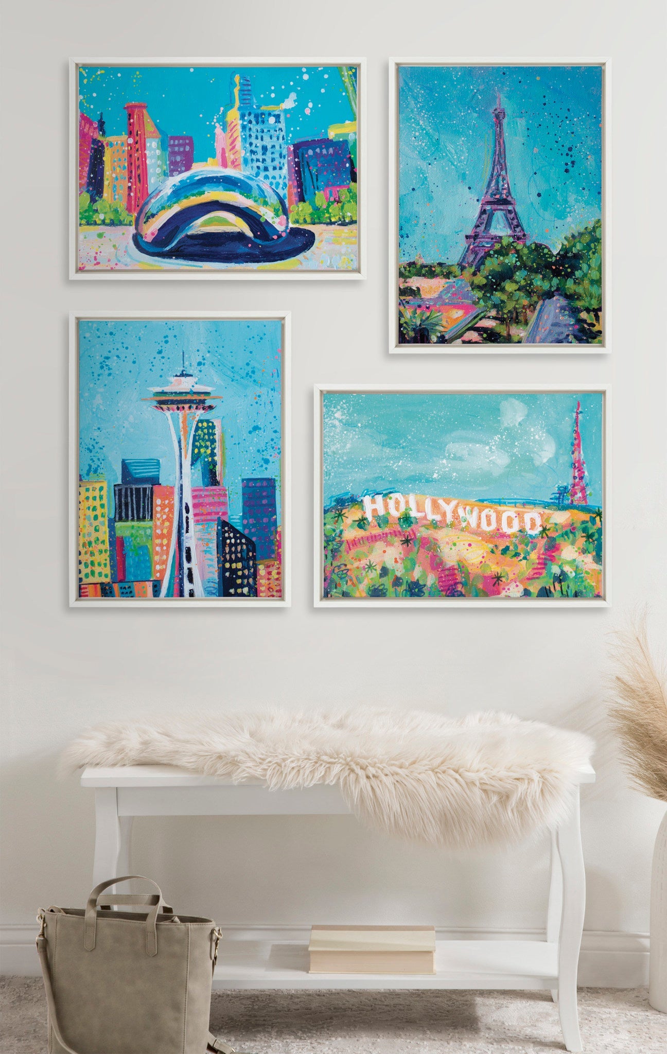 Sylvie Chicago Bean Study No 2 Framed Canvas by Rachel Christopoulos by kateandlaurel - product image 6 for Resin Society