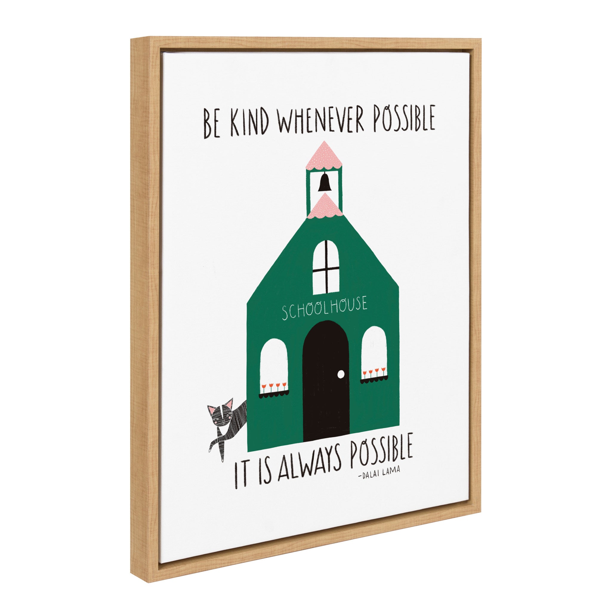 Sylvie Be Kind Whenever Possible Framed Canvas by kateandlaurel - product image 2 for Resin Society