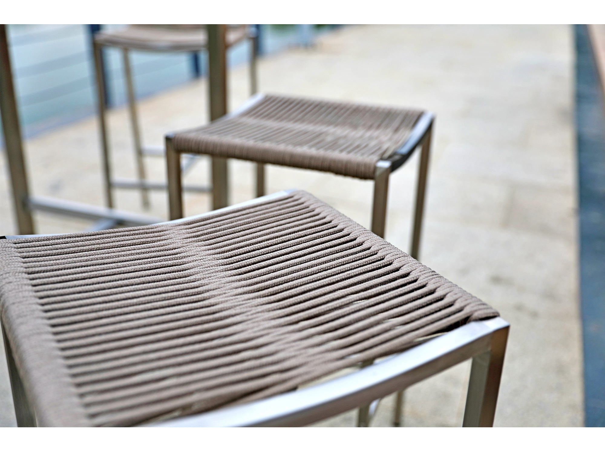 Stone Outdoor Backless Barstool Set of 4 detail image - Resin Society