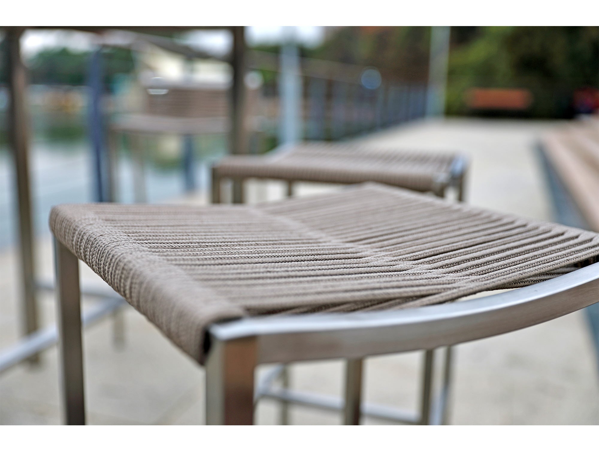 Stone Outdoor Backless Barstool Set of 4 detail image - Resin Society