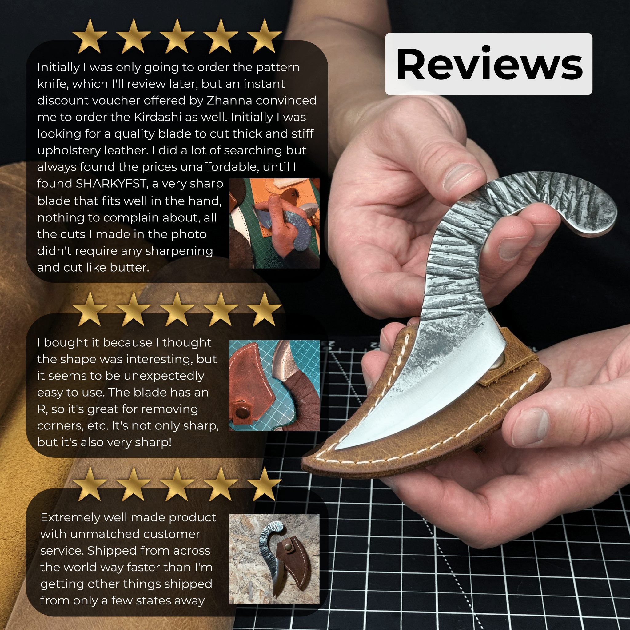 Professional Kiridashi marking knife with carbon steel blade and leather sheath