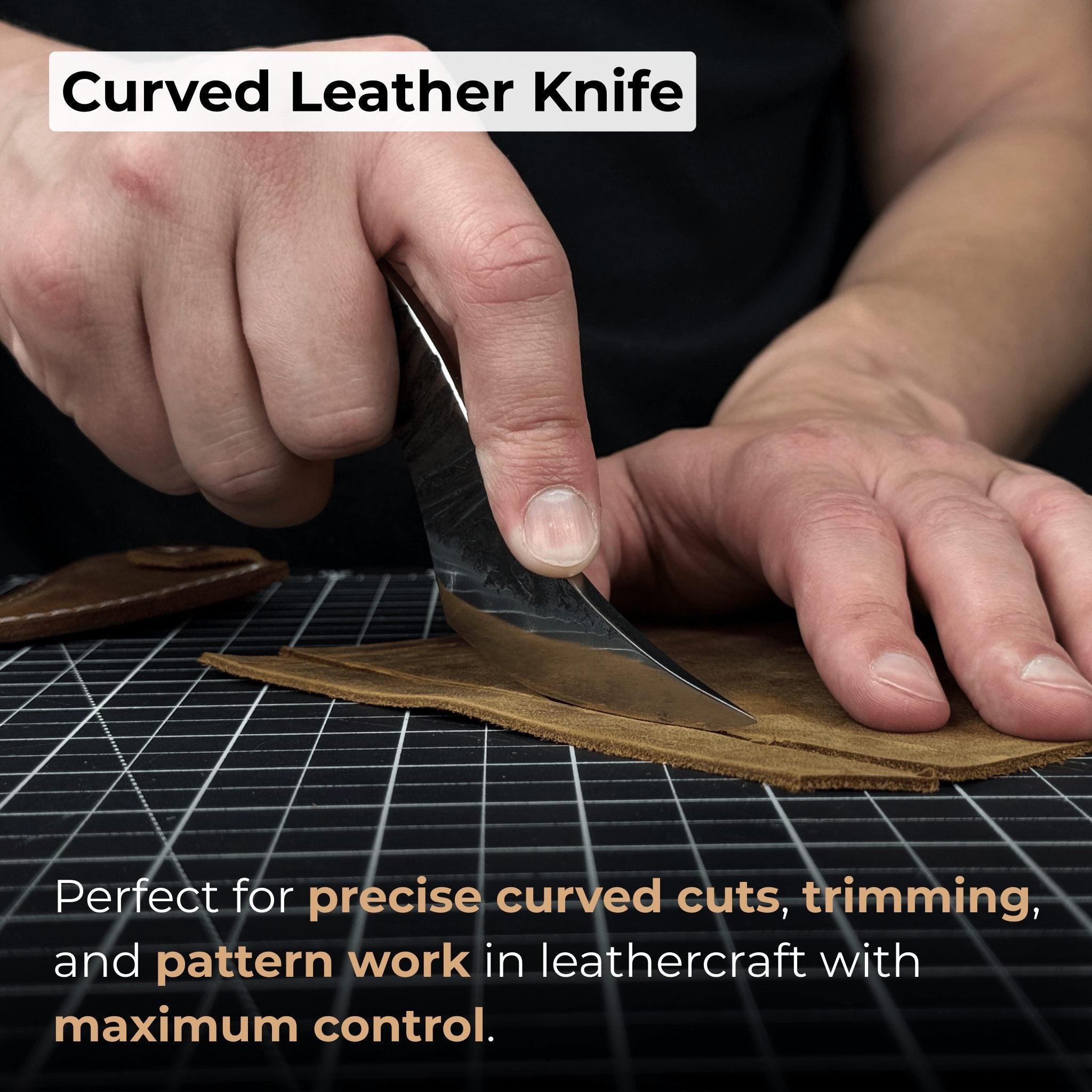 Professional Kiridashi marking knife with carbon steel blade and leather sheath