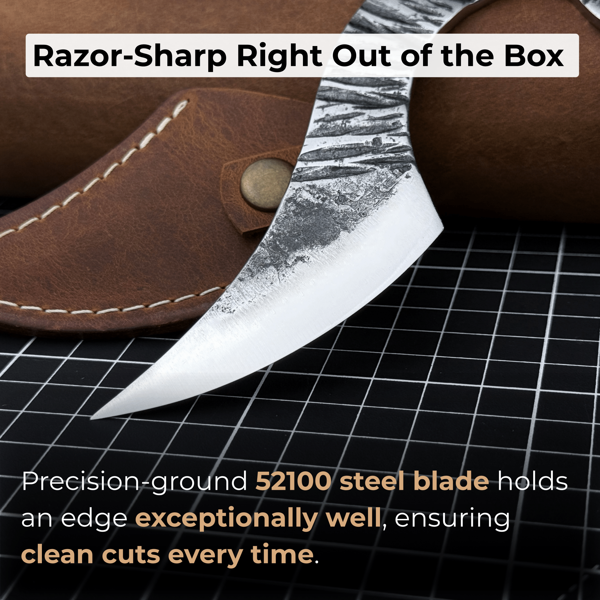 Professional Kiridashi marking knife with carbon steel blade and leather sheath