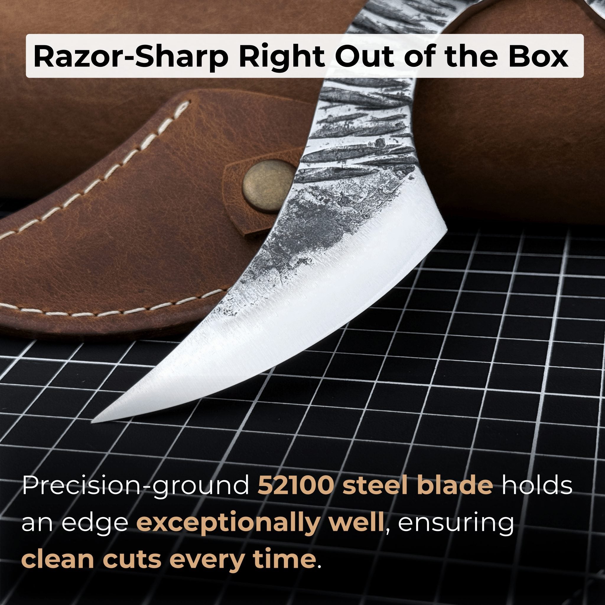 Professional Kiridashi marking knife with carbon steel blade and leather sheath