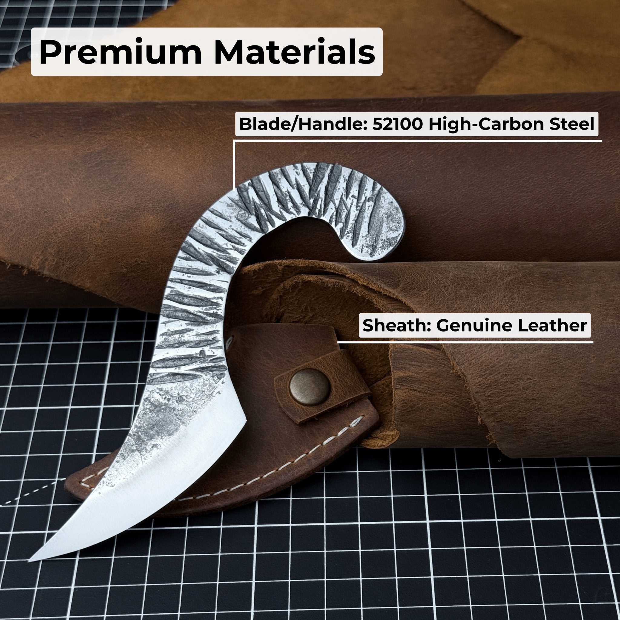 Professional Kiridashi marking knife with carbon steel blade and leather sheath