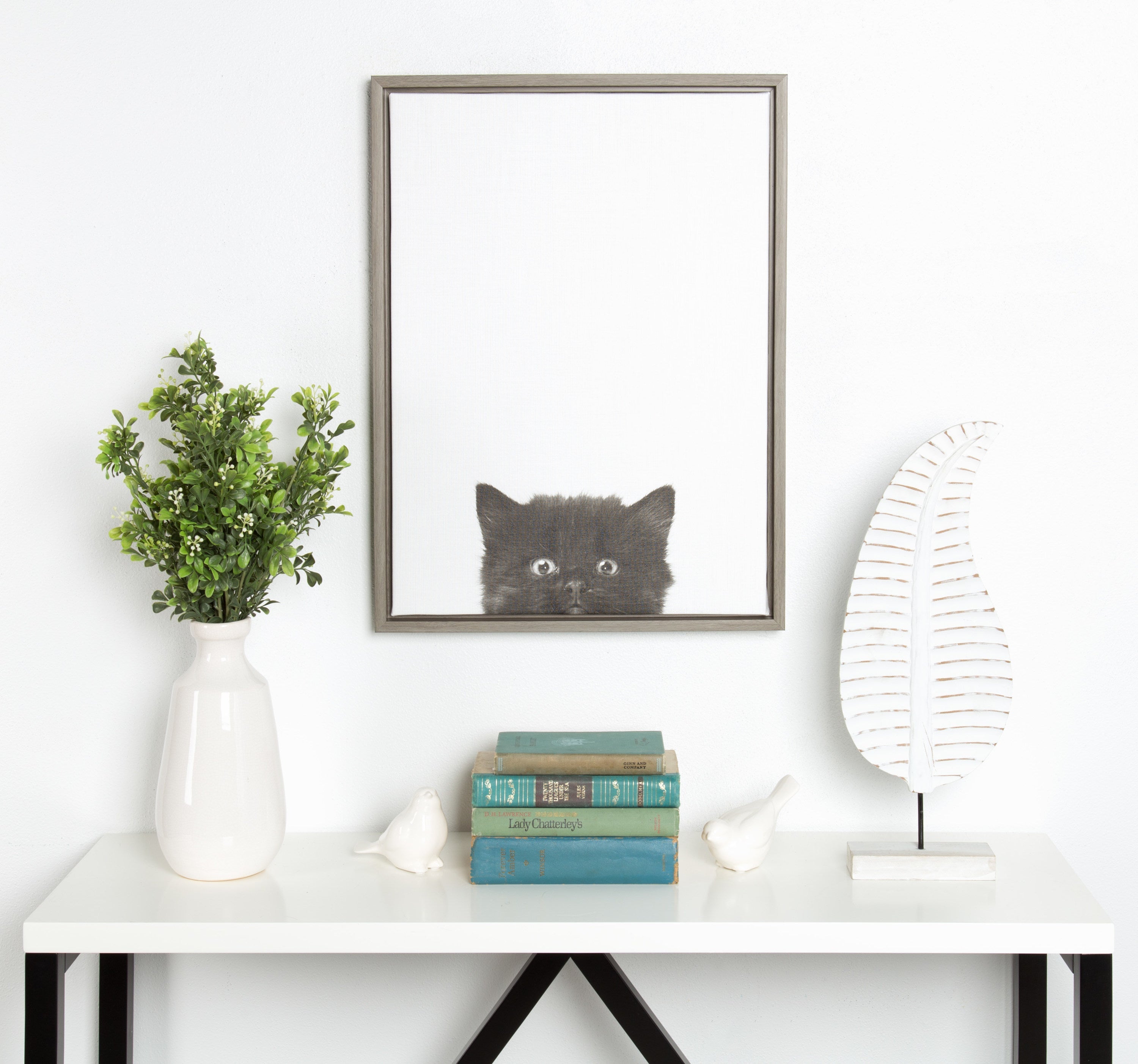 Sylvie Black Kitten Framed Canvas by Simon Te of Tai Prints by kateandlaurel - product image 9 for Resin Society