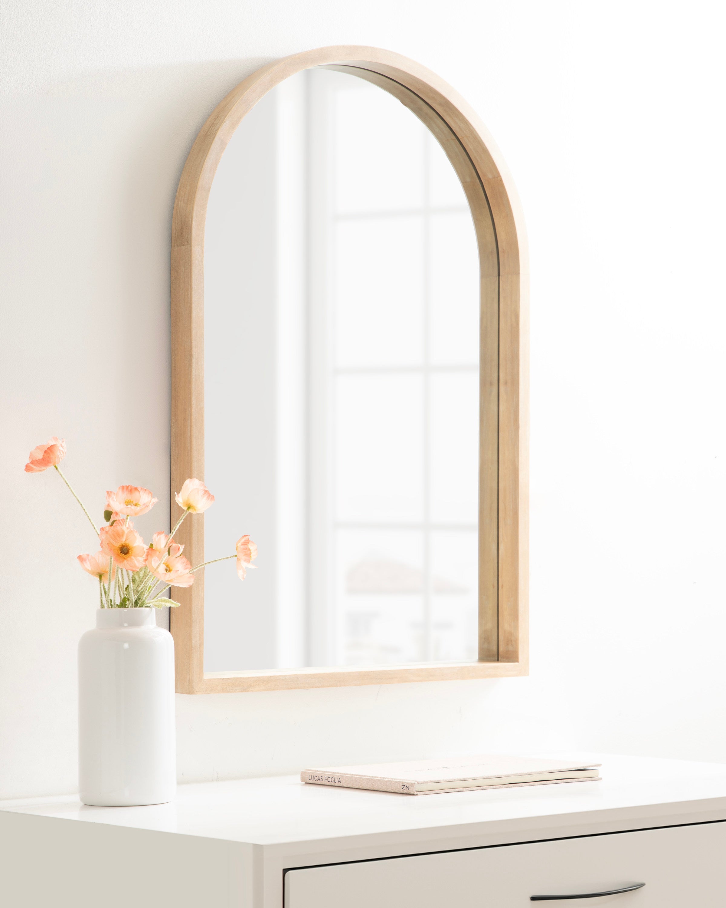 Hutton Wood Framed Arch Mirror by kateandlaurel - product image 4 for Resin Society