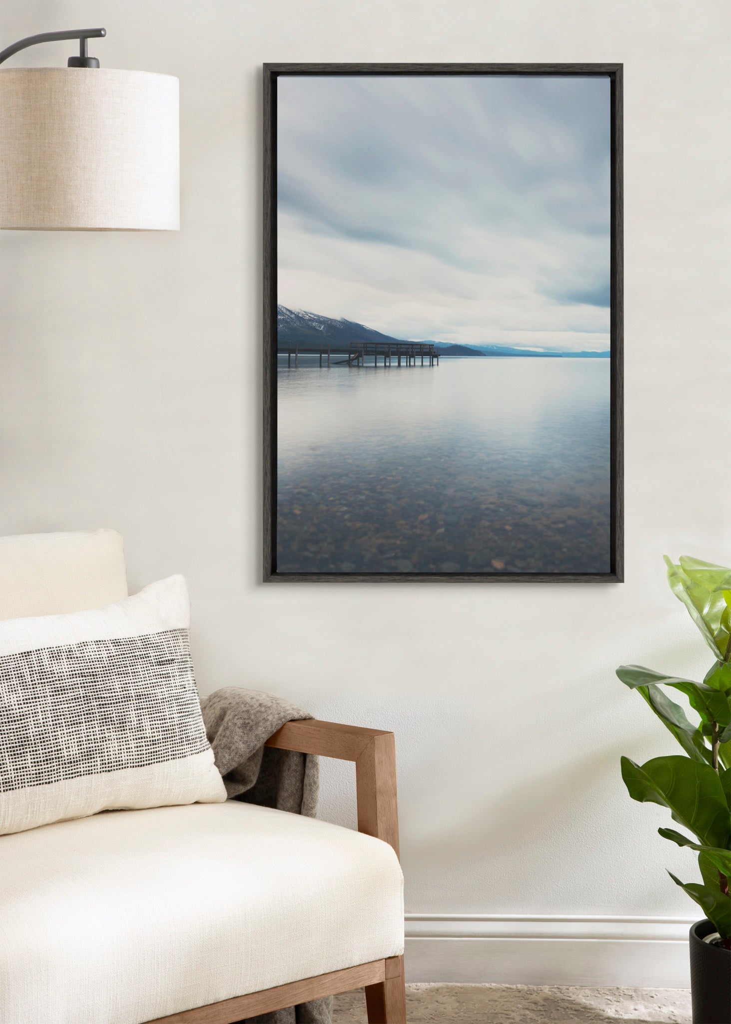 Sylvie Lake Tahoe Reflections Framed Canvas by Laura Evans by kateandlaurel - product image 7 for Resin Society