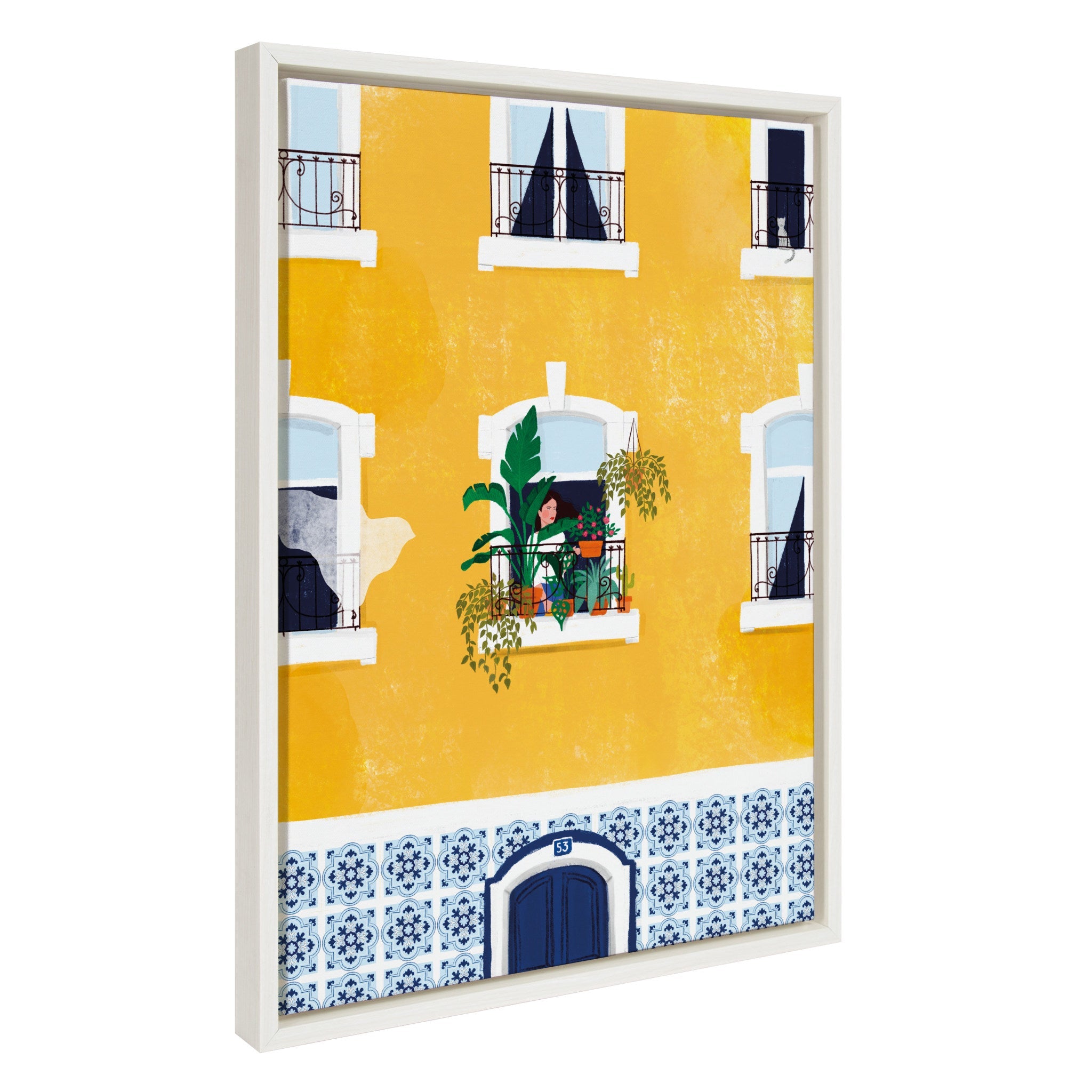 Sylvie Lisbon Framed Canvas by kateandlaurel - product image 2 for Resin Society