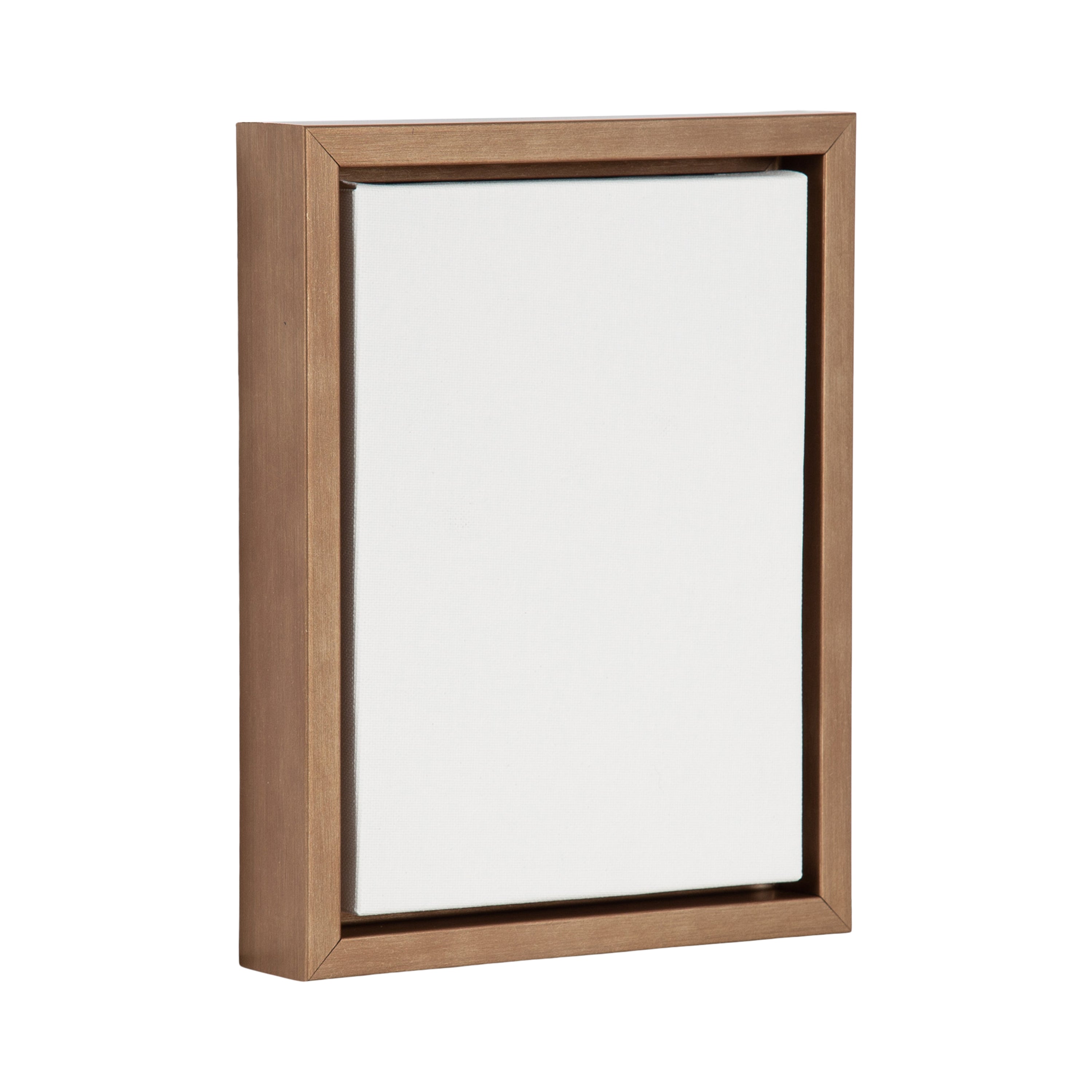 Sylvie Blank Framed Canvas 8x10 showing a clean white blank canvas framed in a modern woodgrain texture frame